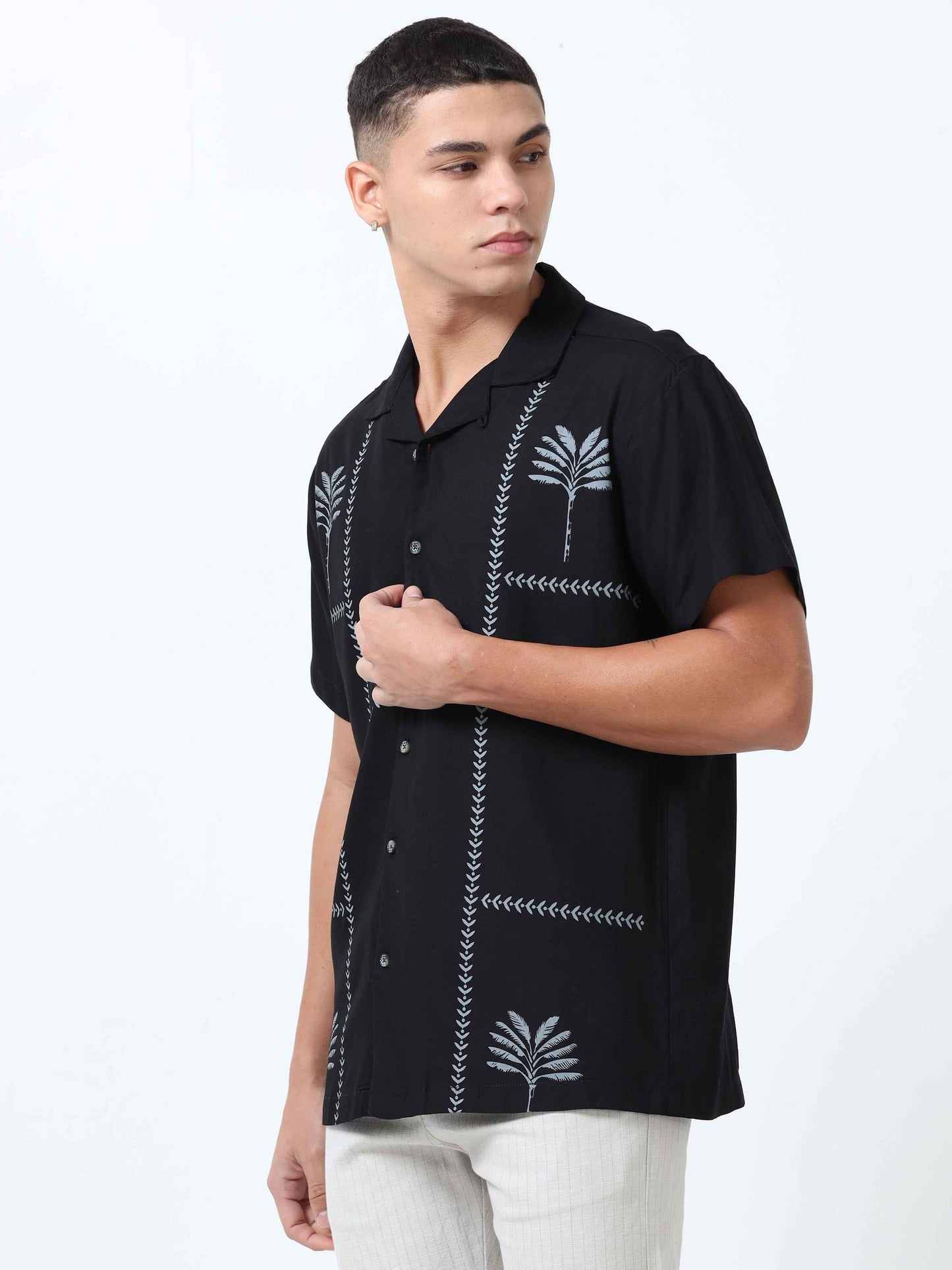 Men Black Printed Shirt