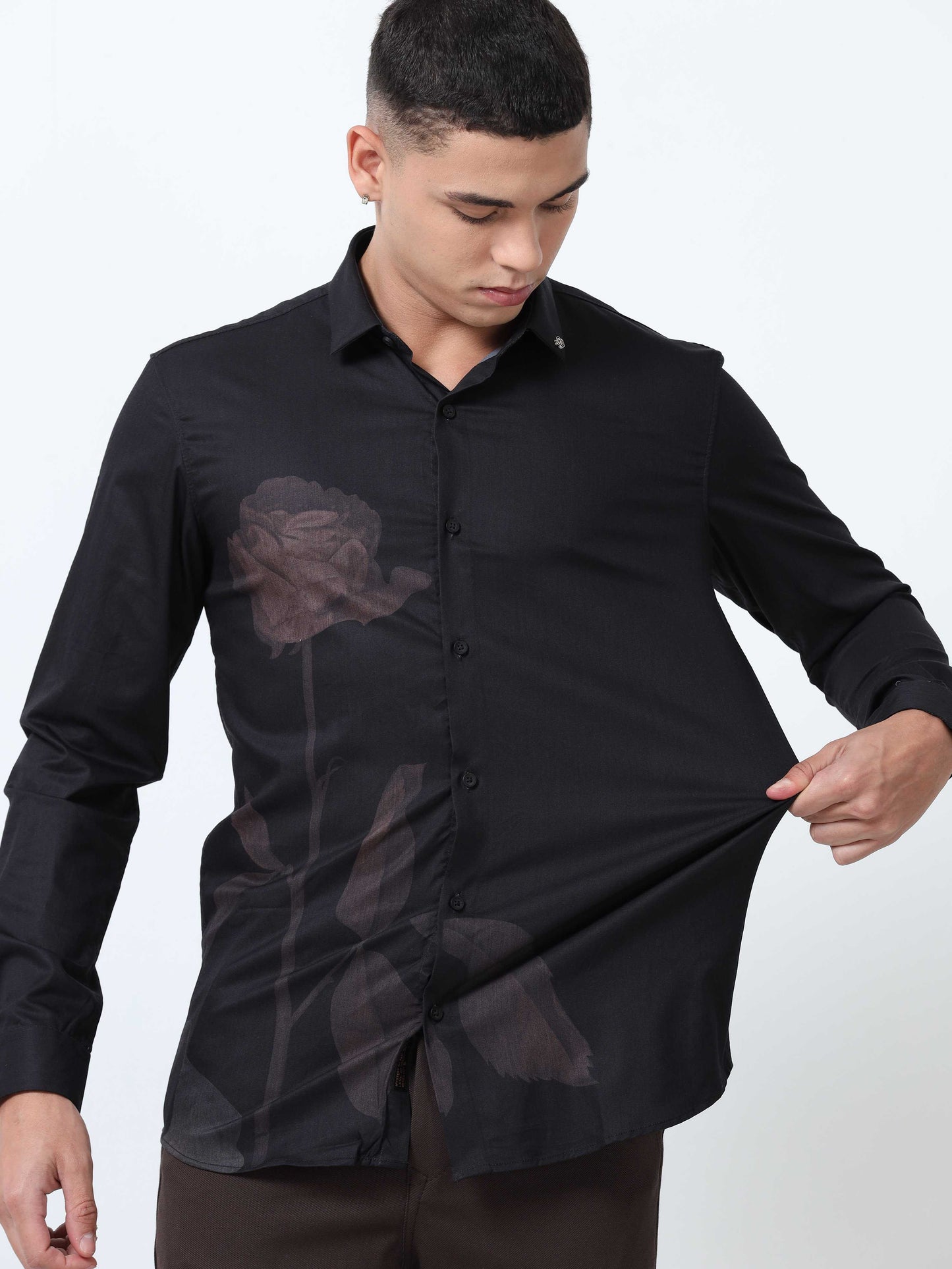 Mens black Printed Shirt