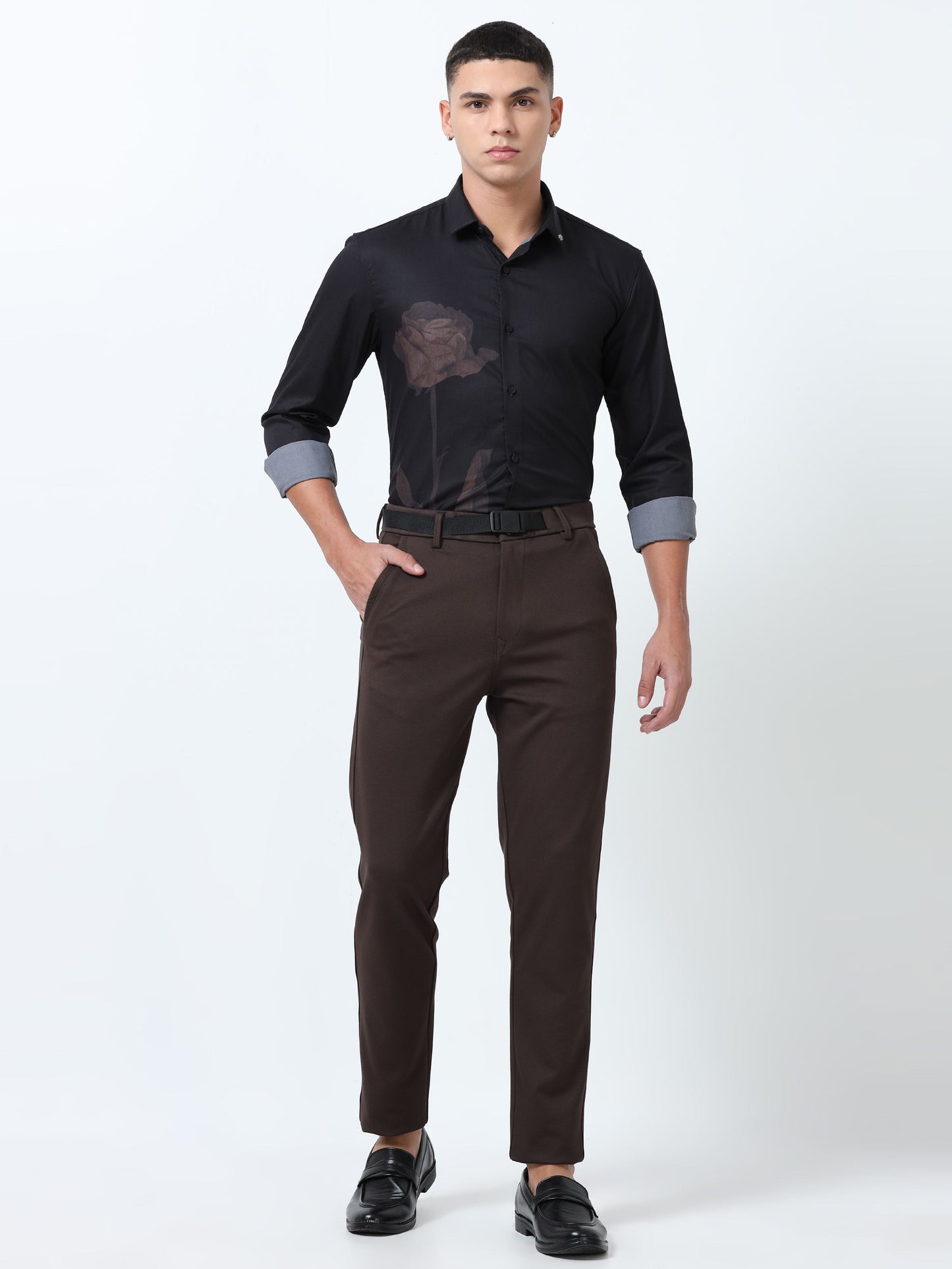 Mens black Printed Shirt