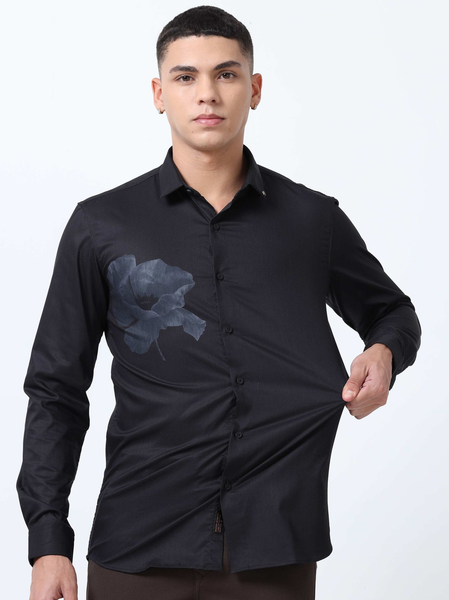 Men Charcoal Printed Shirt