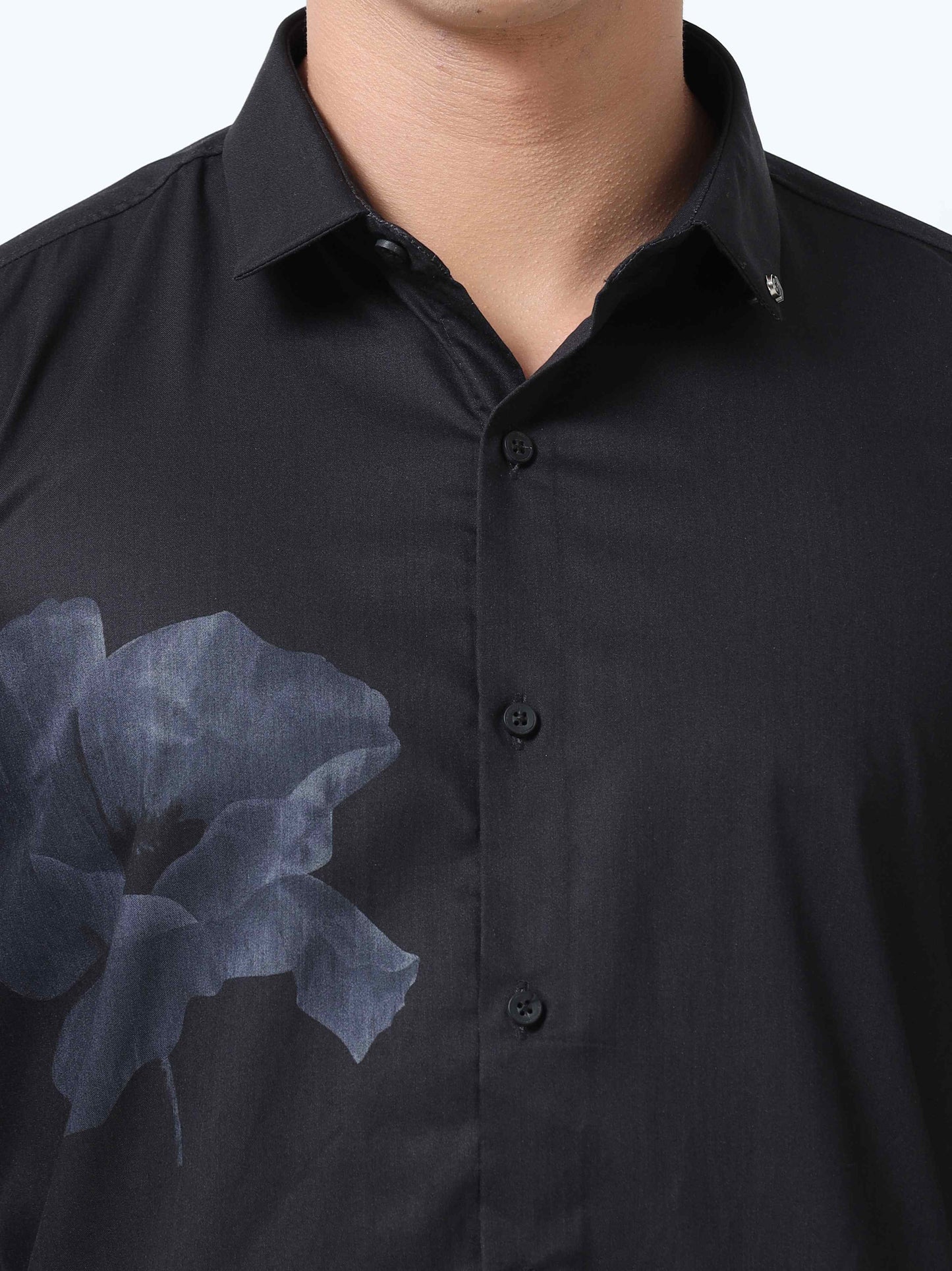 Men Charcoal Printed Shirt