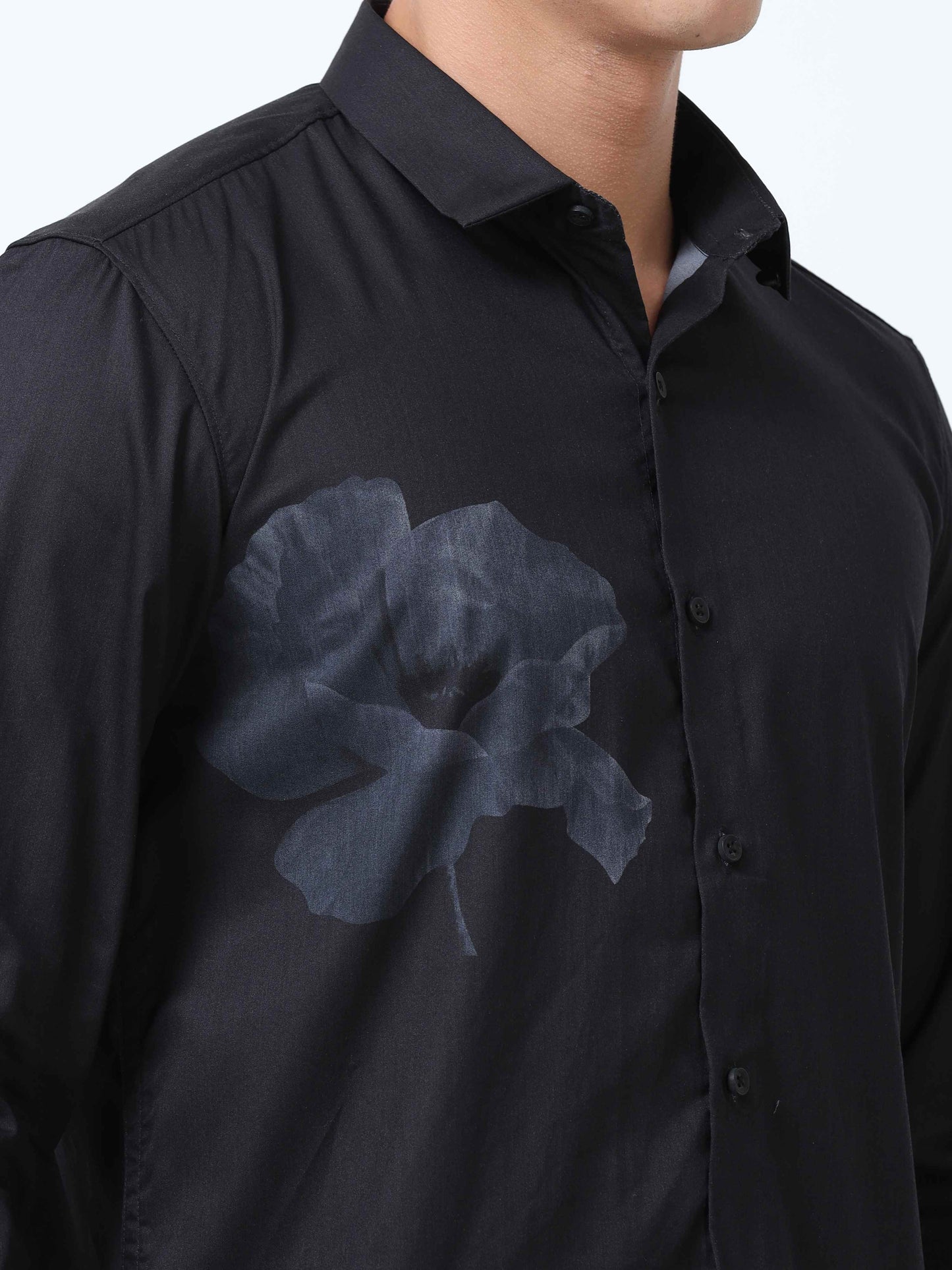 Men Charcoal Printed Shirt