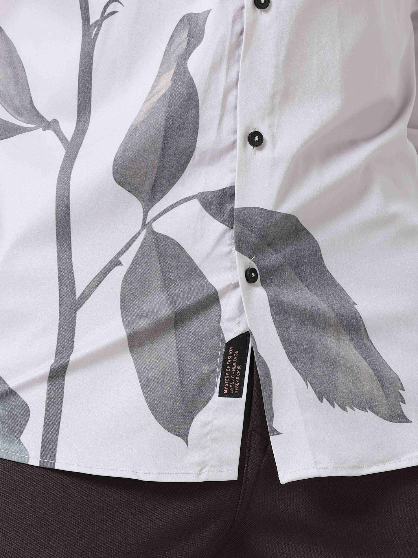 Men Silver Sand Printed Shirt