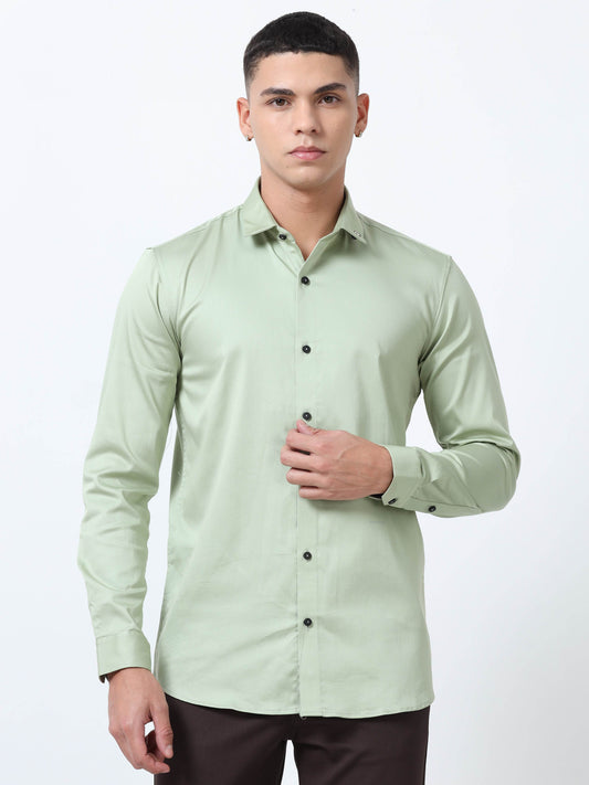 Pixie Green solid color shirts for men