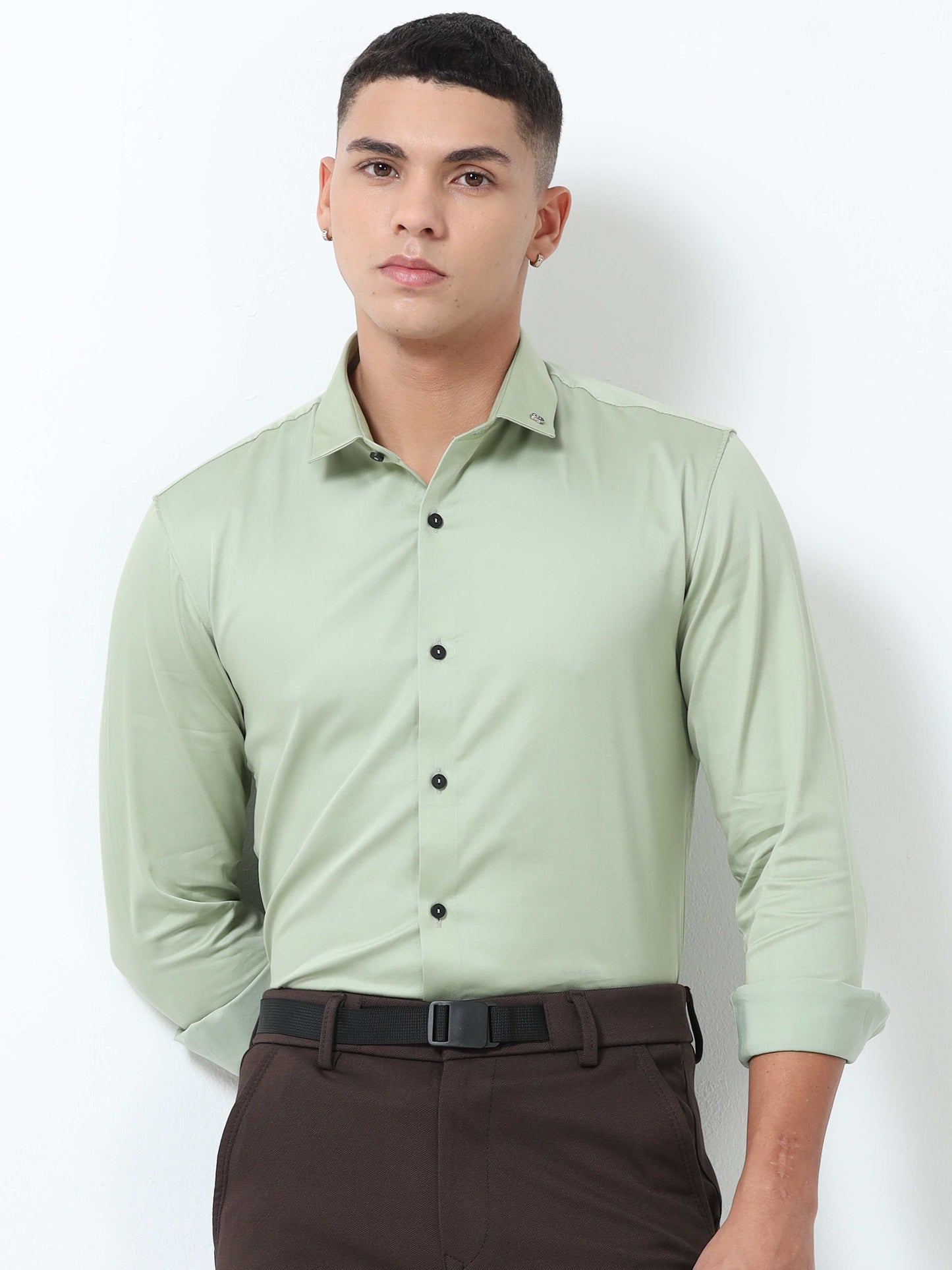 Pixie Green solid color shirts for men