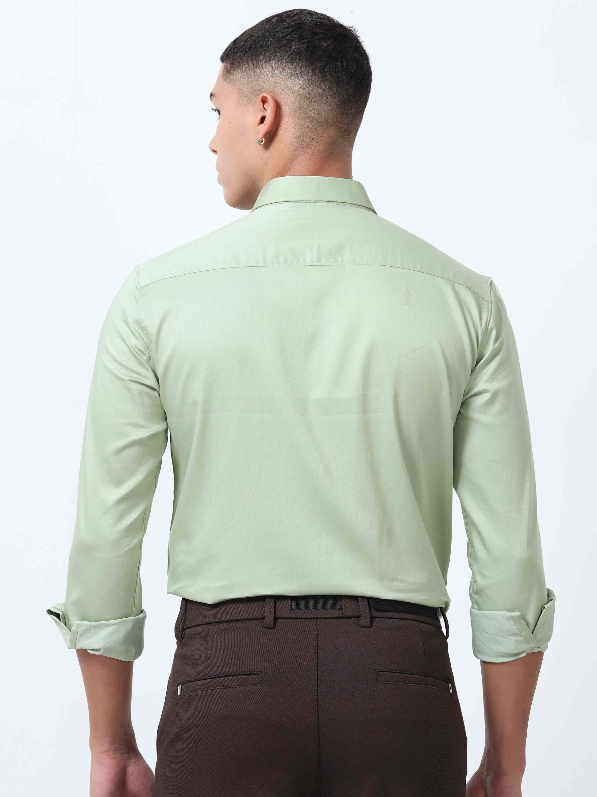 Pixie Green solid color shirts for men