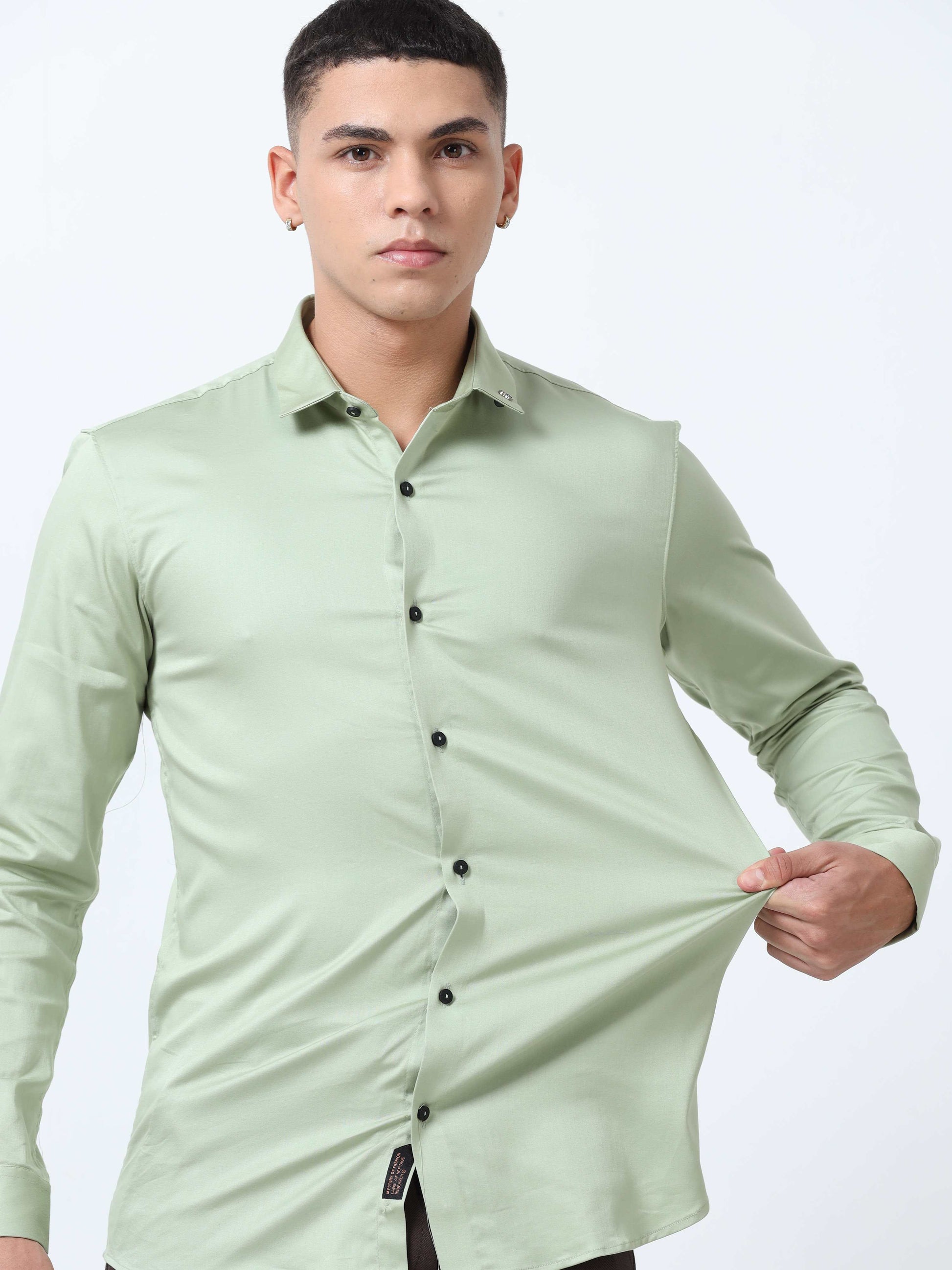 Pixie Green solid color shirts for men