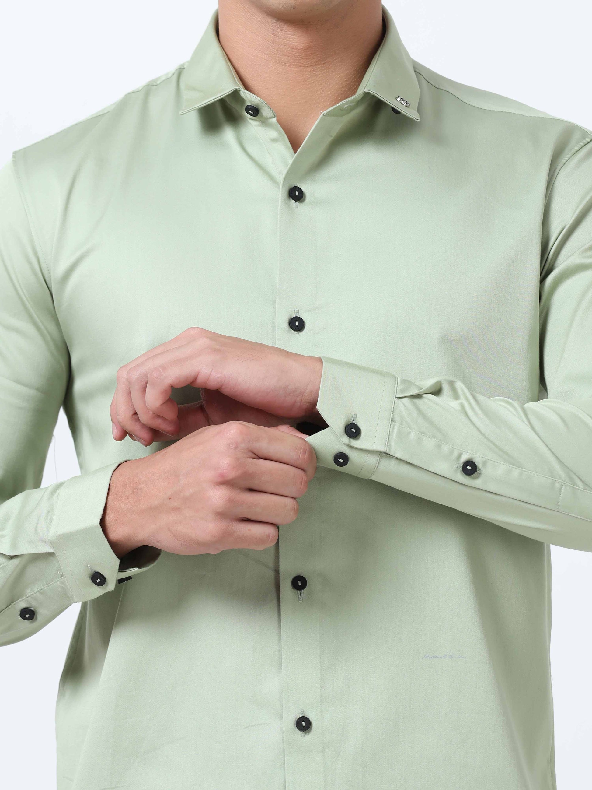 Pixie Green solid color shirts for men