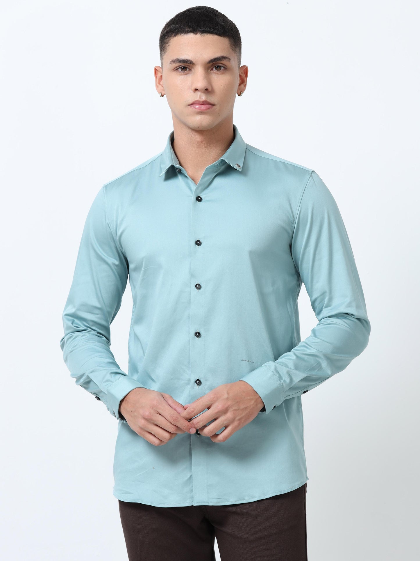 Powder Plain Blue shirt for Men 