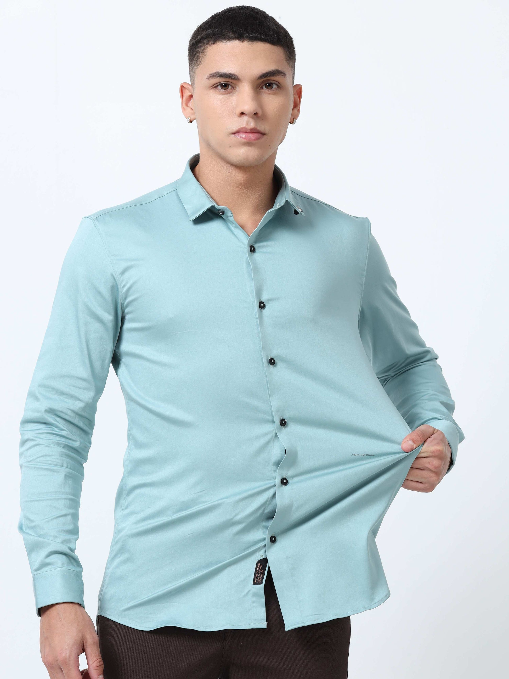 Powder Plain Blue shirt for Men 