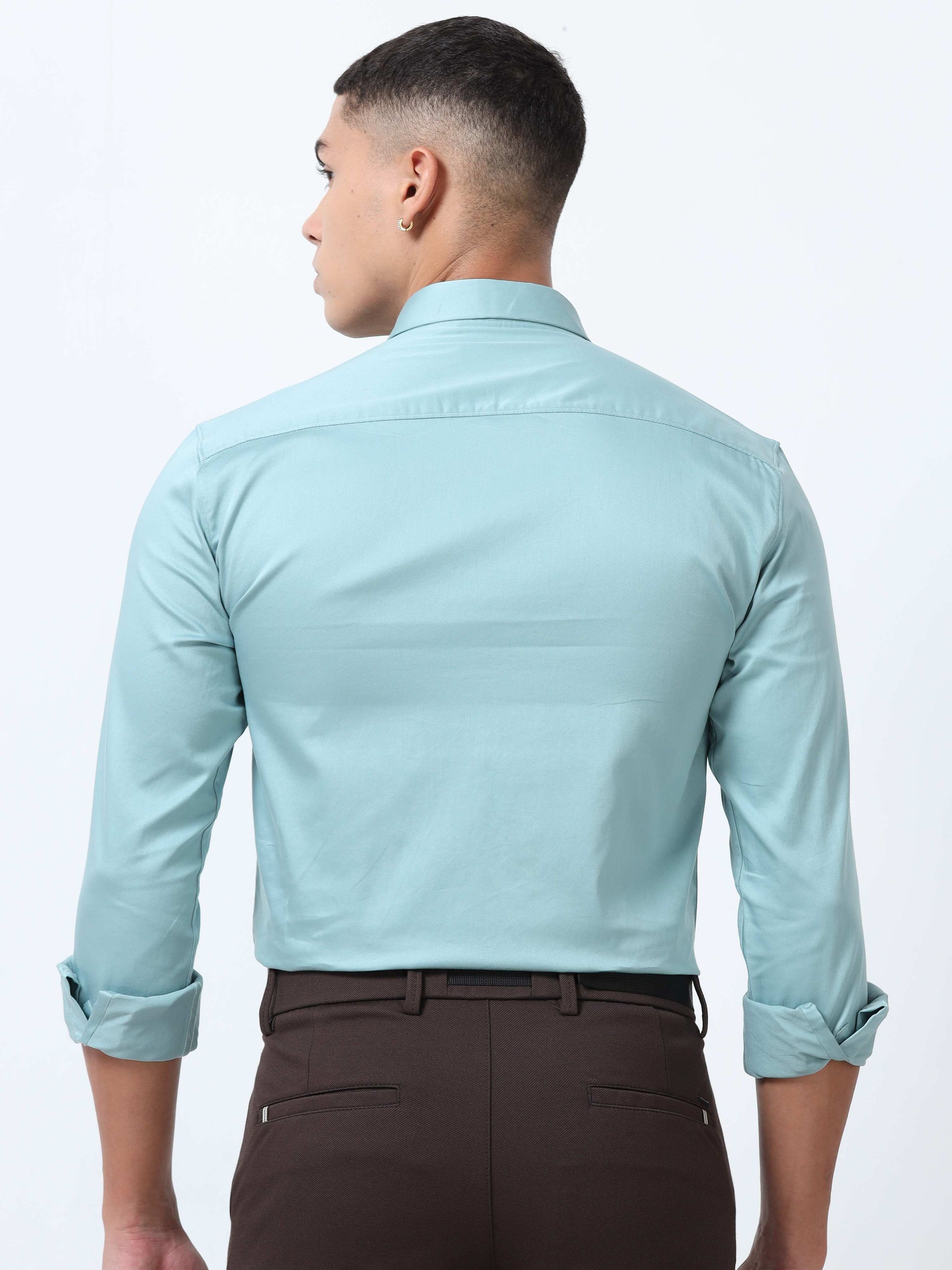 Powder Plain Blue shirt for Men 