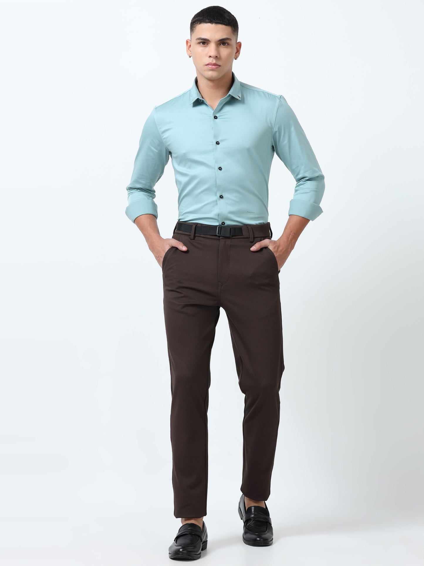 Powder Plain Blue shirt for Men 