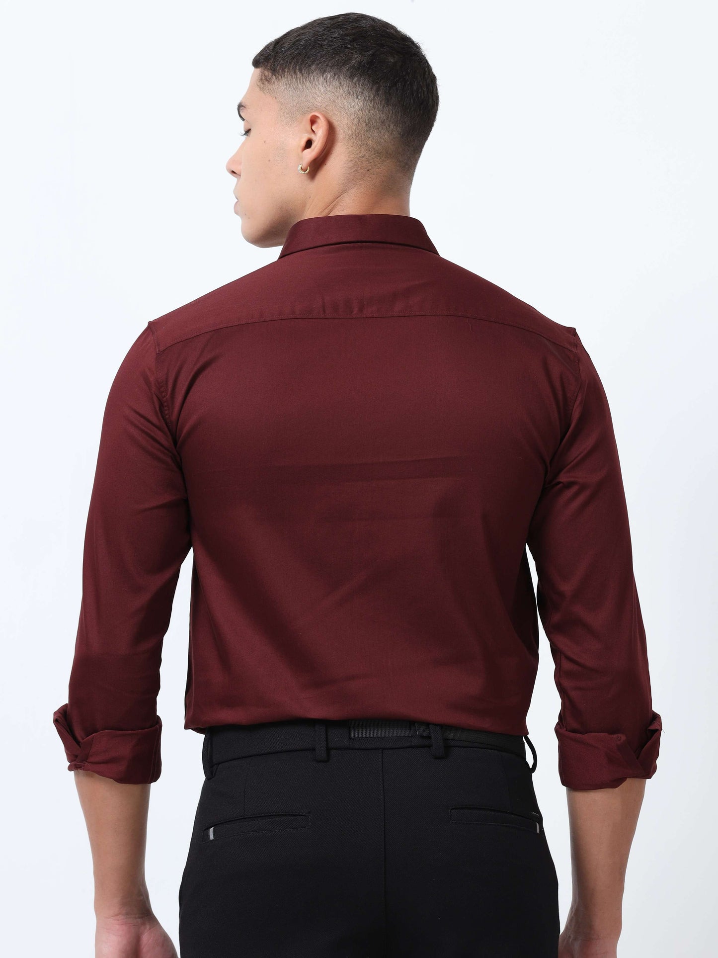 Wine Solid formal shirts for men 