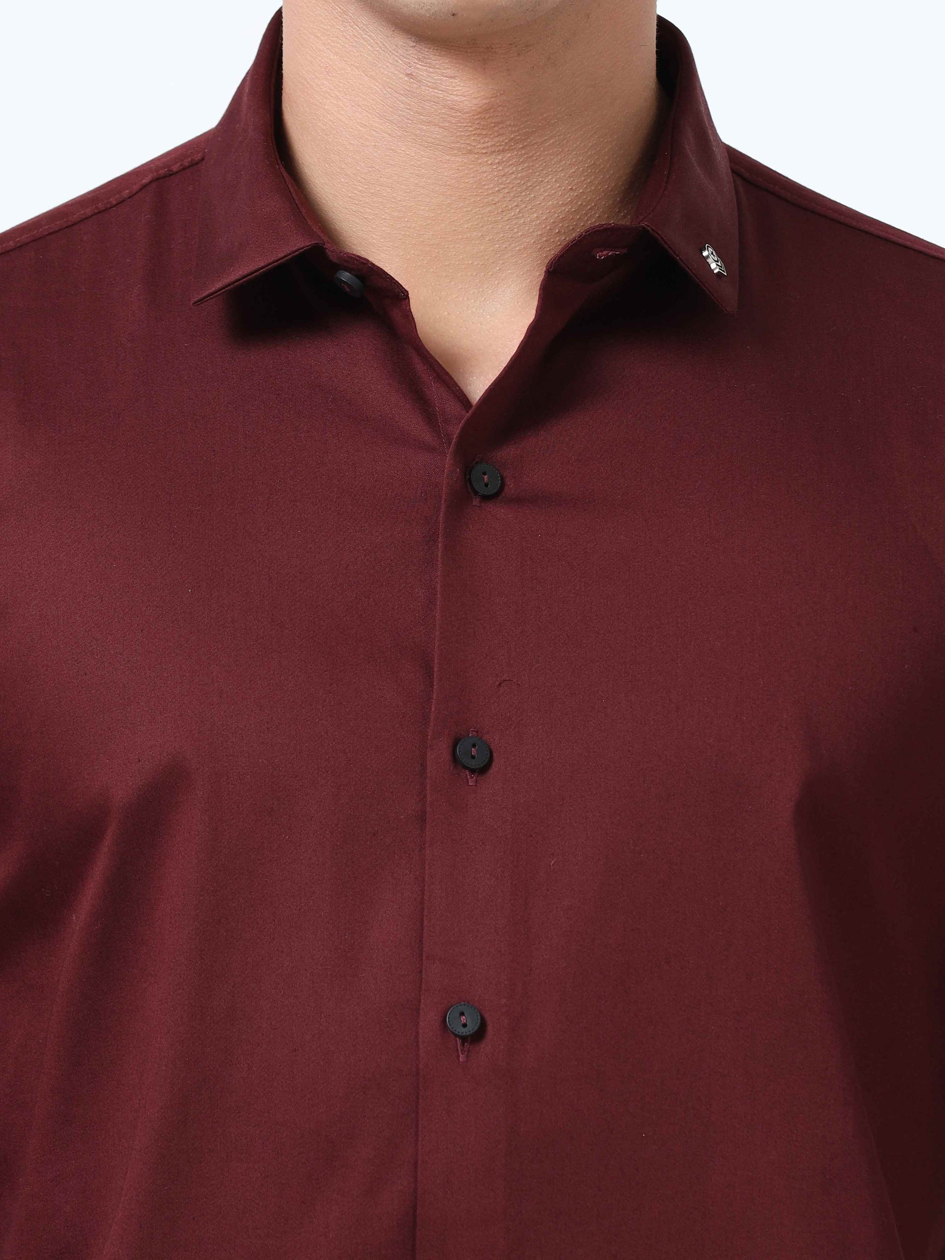 Wine Solid formal shirts for men 