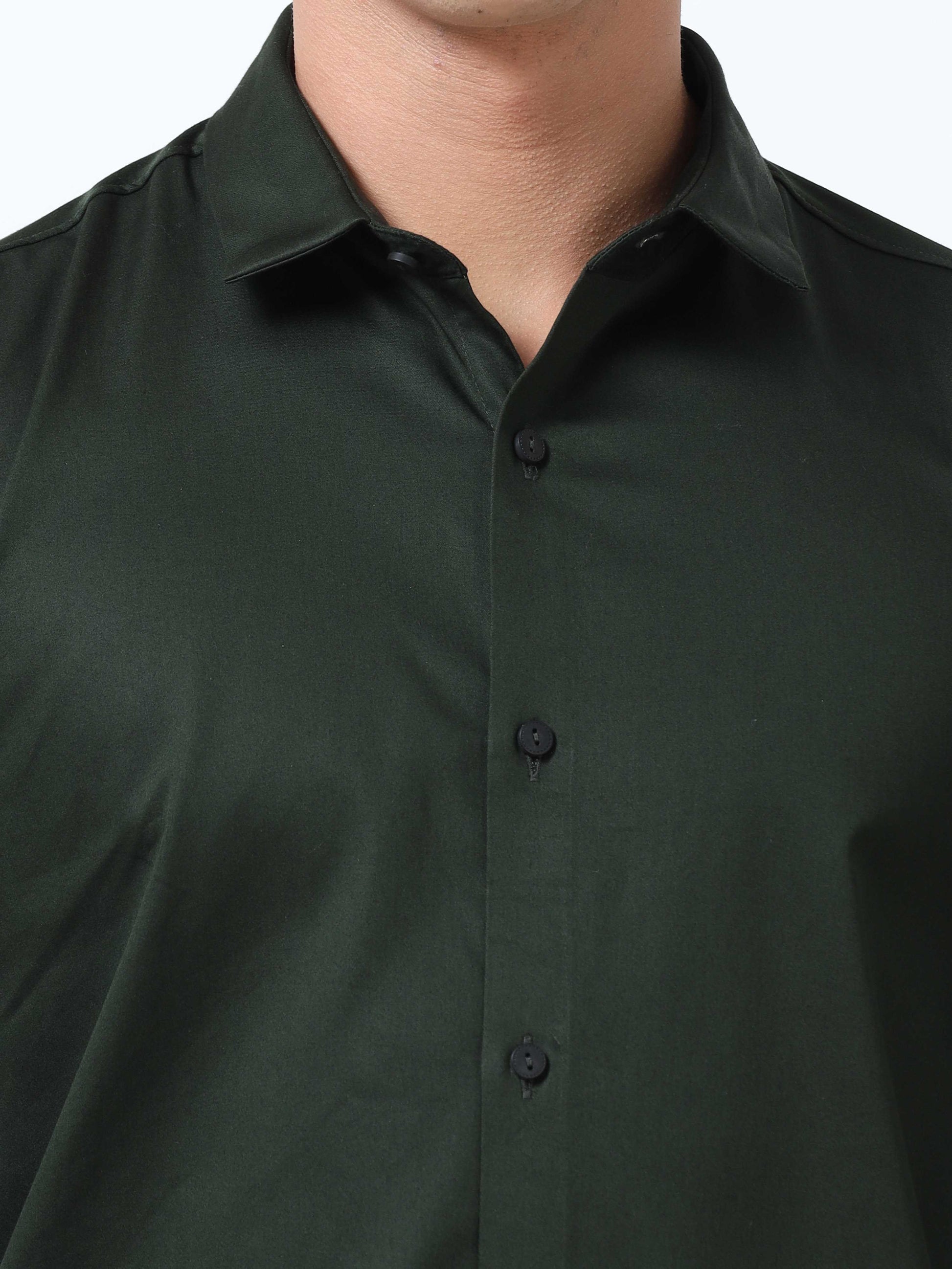 Racing Solid Green Formal Shirt  for men