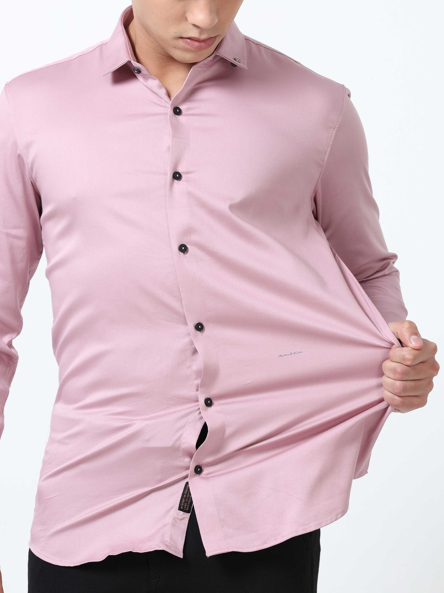 Oyster Solid Pink Formal shirt for Men