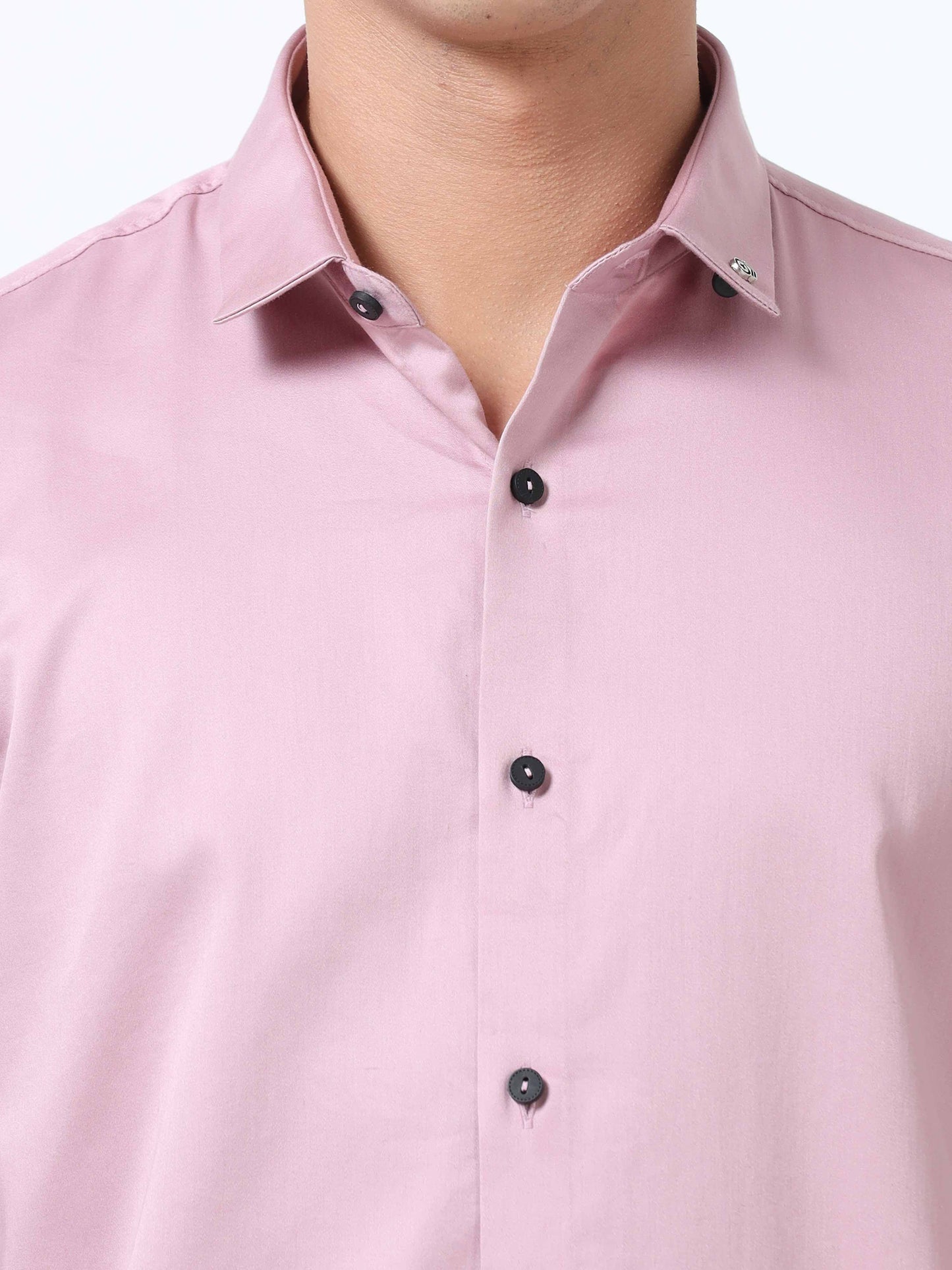 Oyster Solid Pink Formal shirt for Men