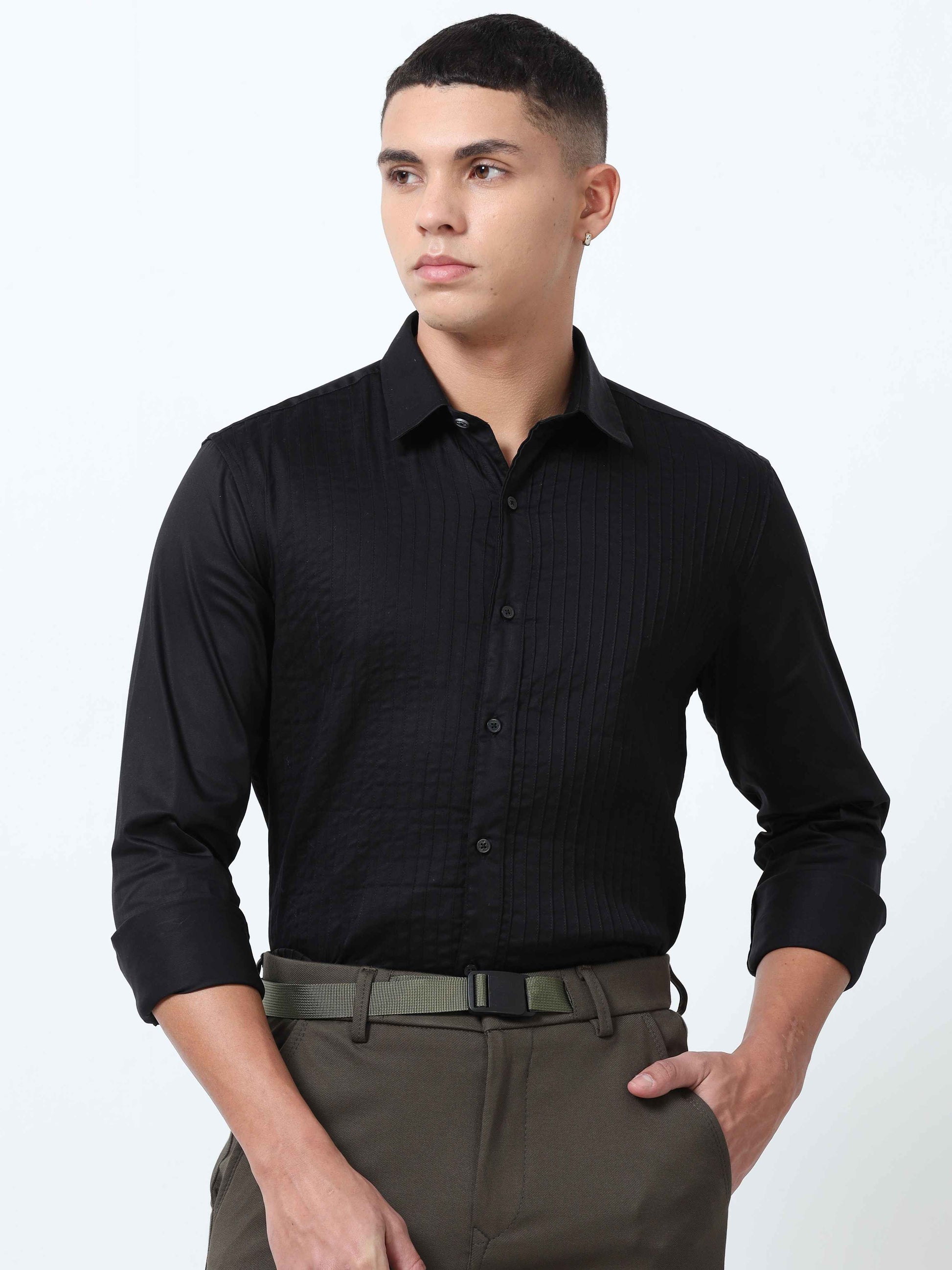 Shop Black Formal Shirt for Men Online in India - Main Image
