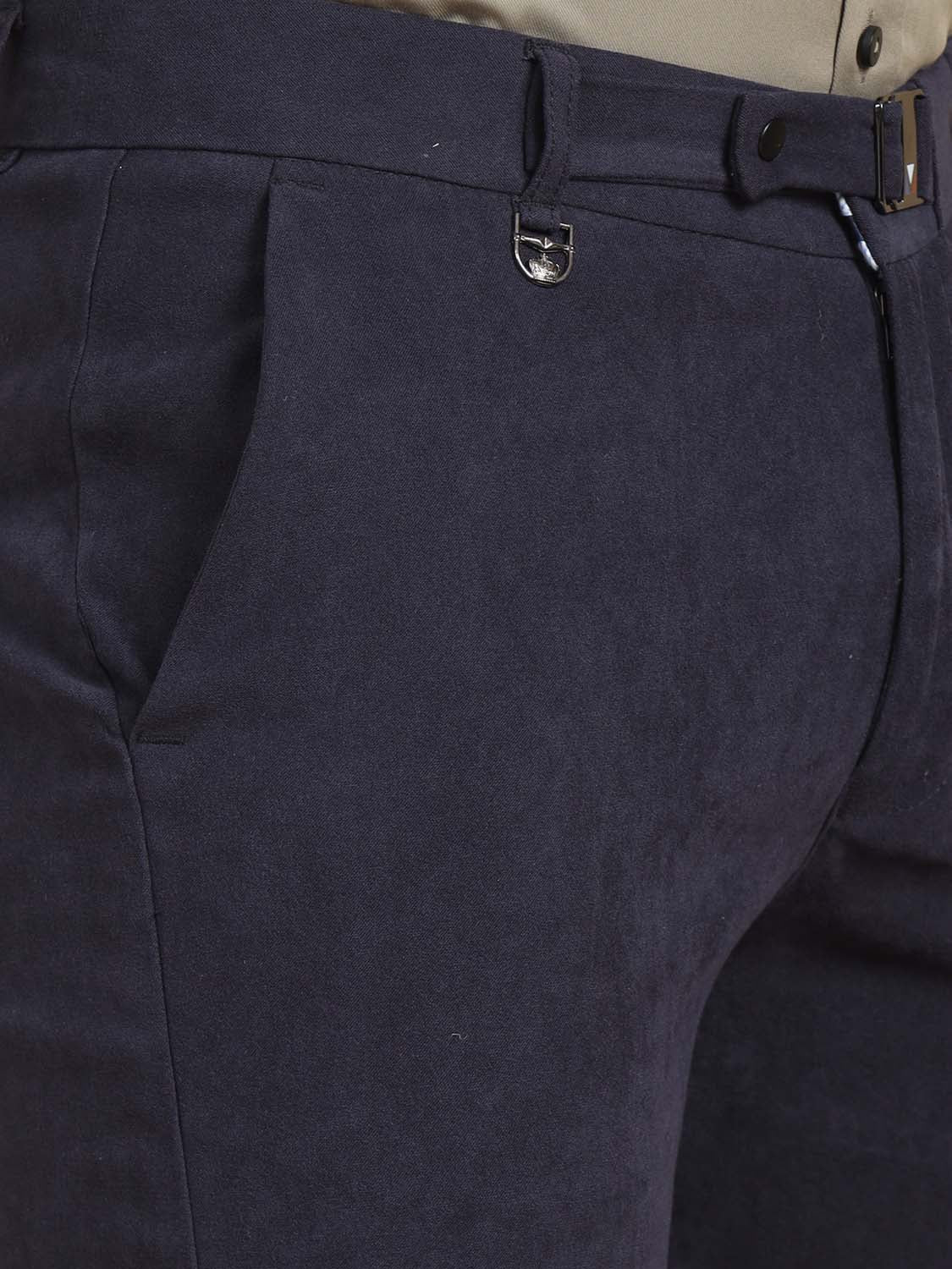 Jeonbok Korean Navy Stretchable Chinos for Men