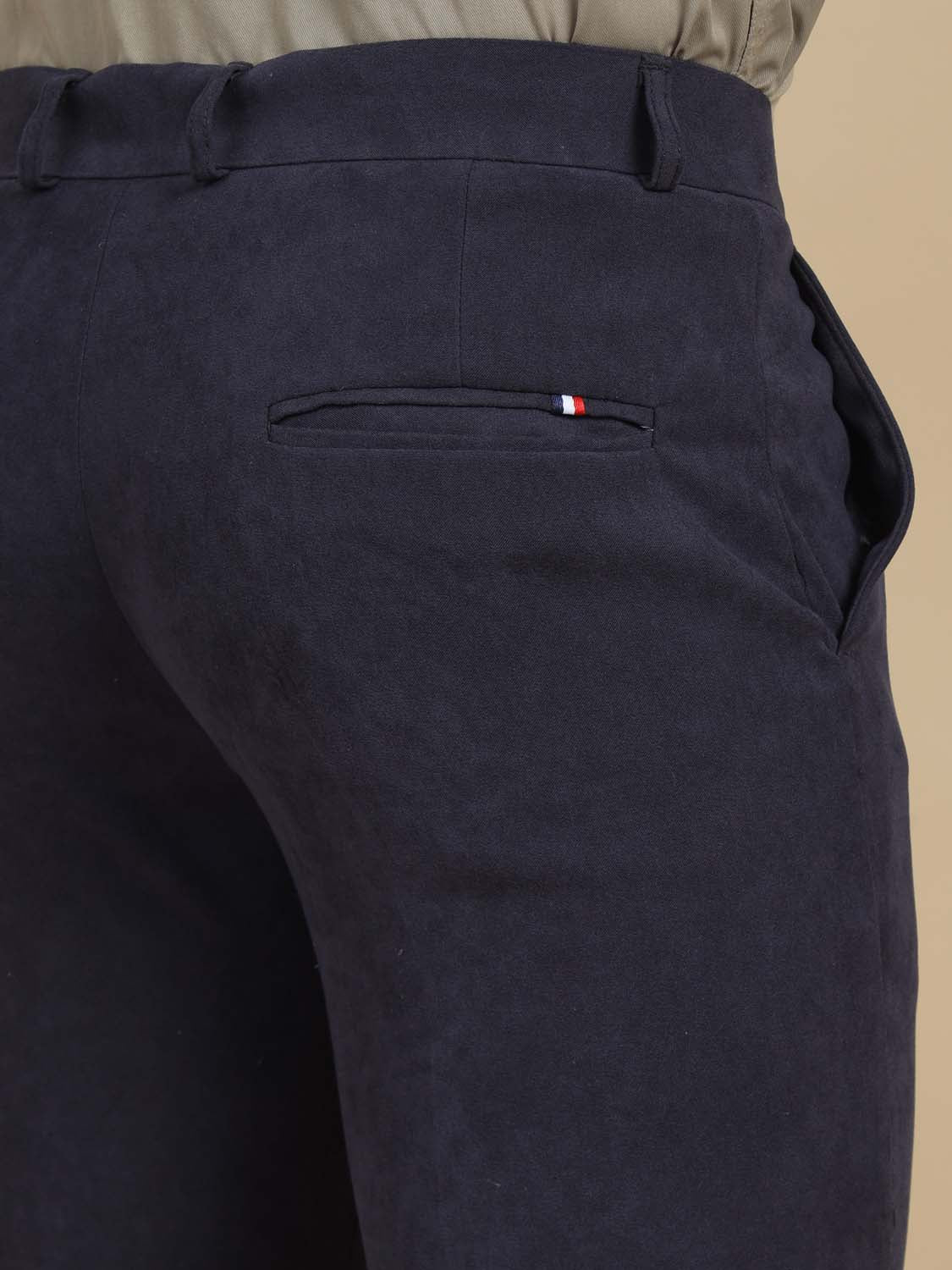 Jeonbok Korean Navy Stretchable Chinos for Men