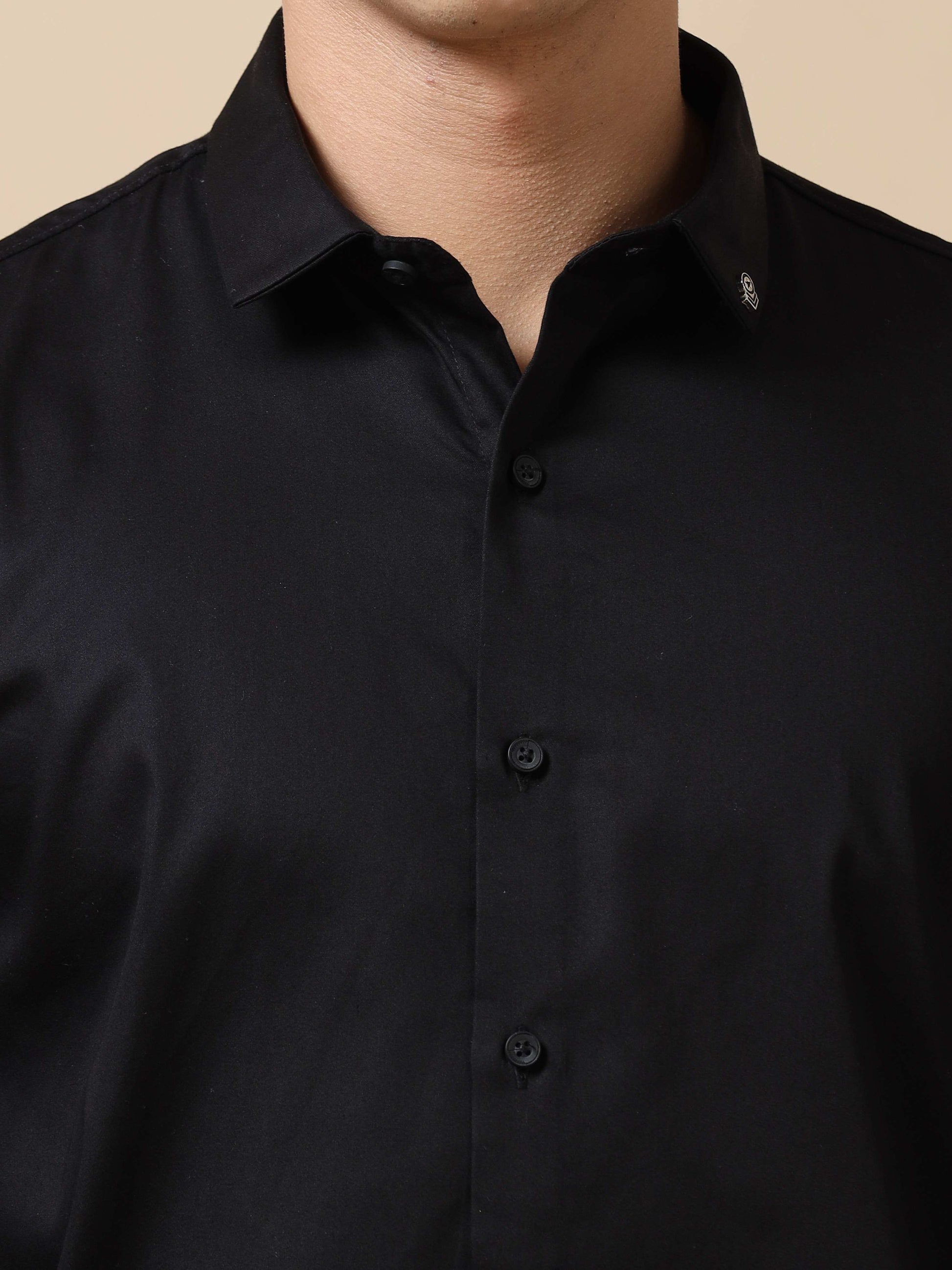 Stylish Solid black formal shirt for men 