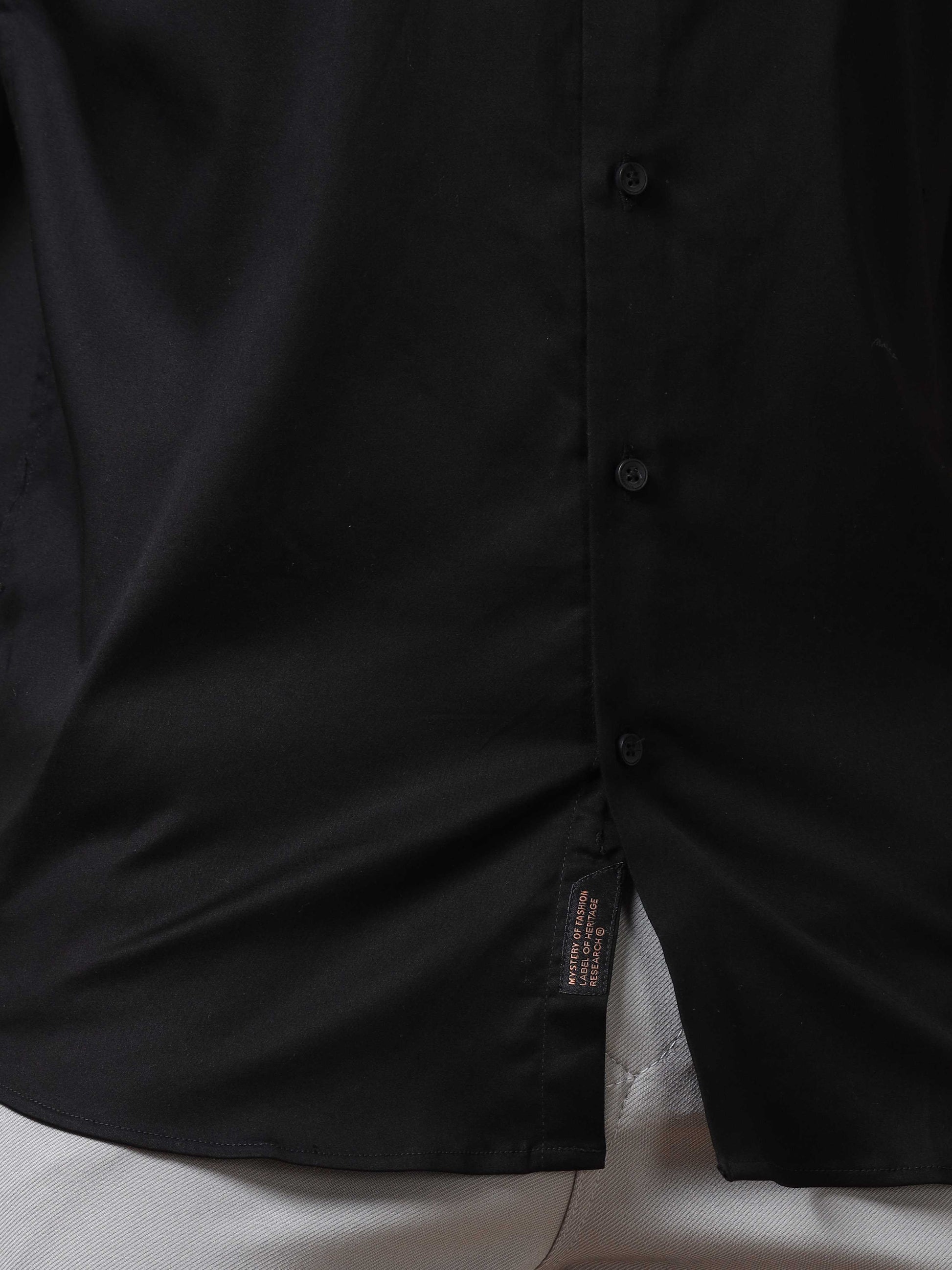 Stylish Solid black formal shirt for men 