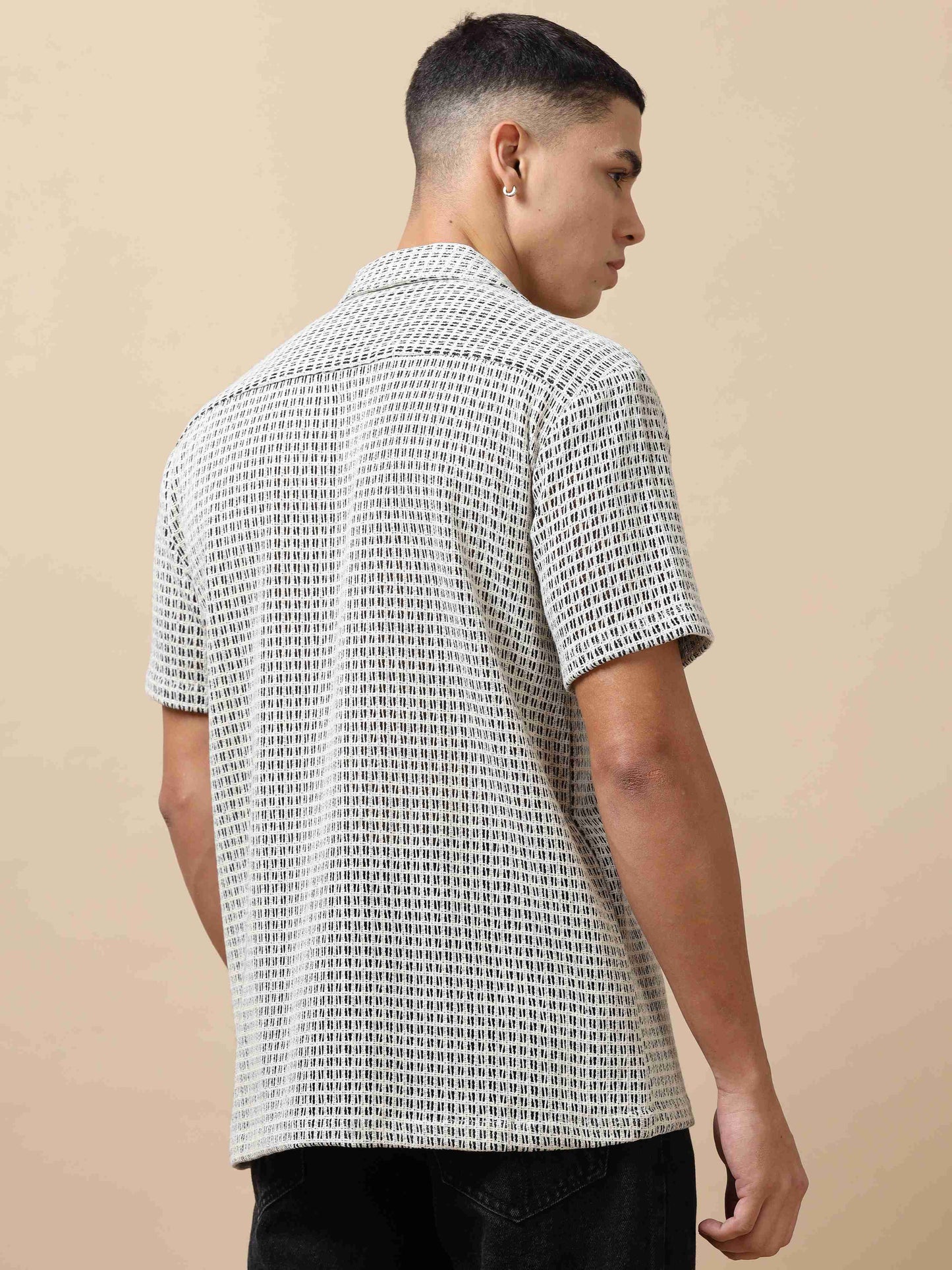 Men's Fuscous Grey Printed  Shirt