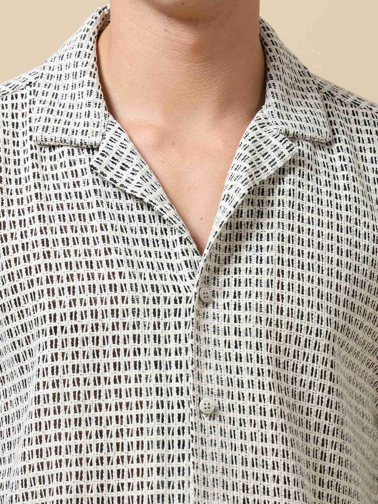 Men's Fuscous Grey Printed  Shirt