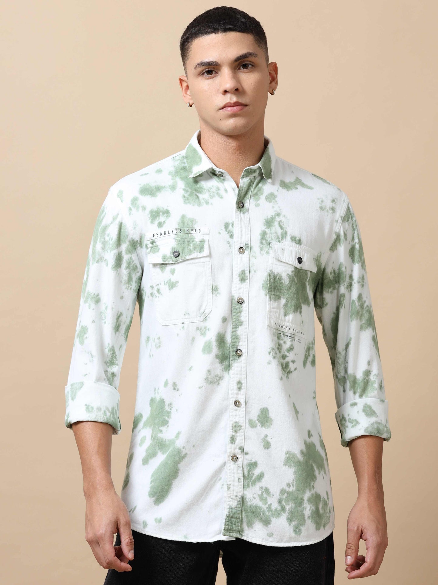 Men's Green Tie and dye Shirt