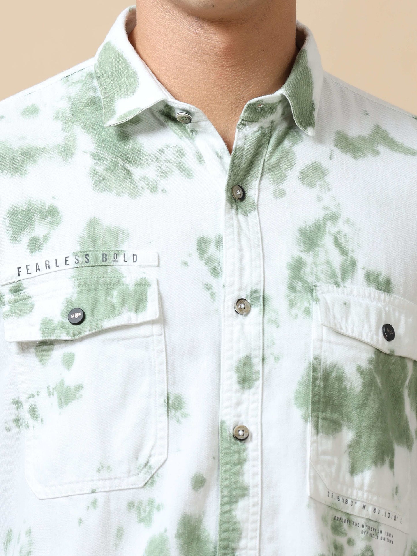 Men's Green Tie and dye Shirt