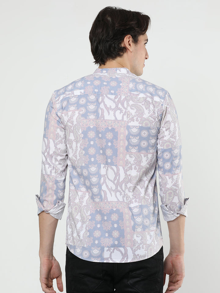 Digital paisley print casual shirt