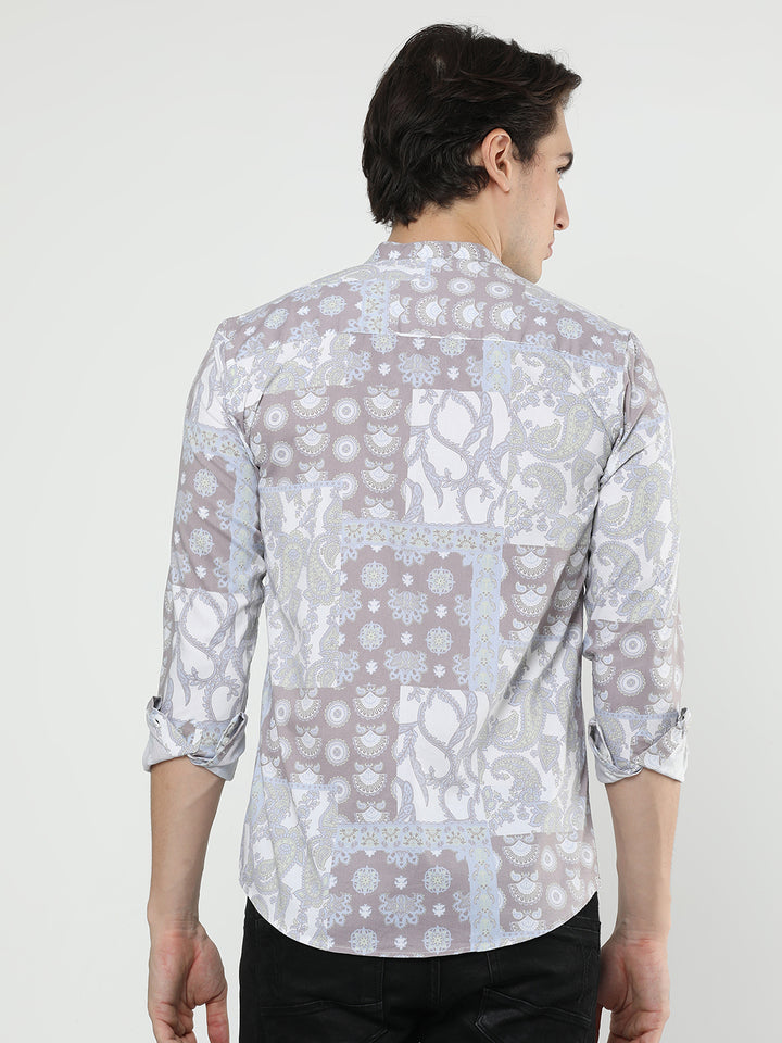Digital paisley print casual shirt