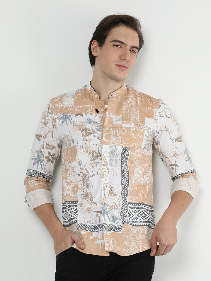 Digital print regular fit casual shirt