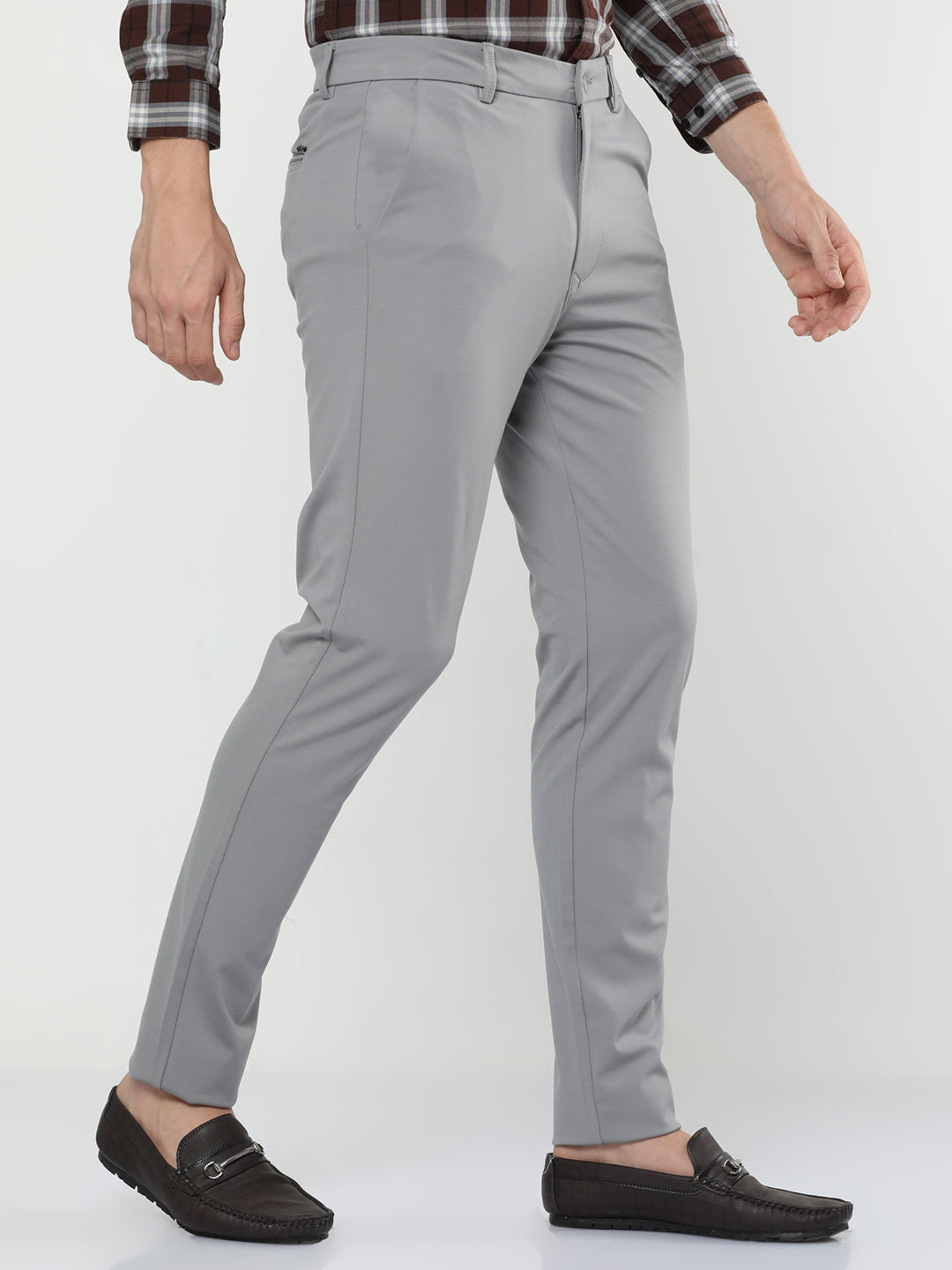 Gunsmoke Grey Solid Mens Chino Trousers