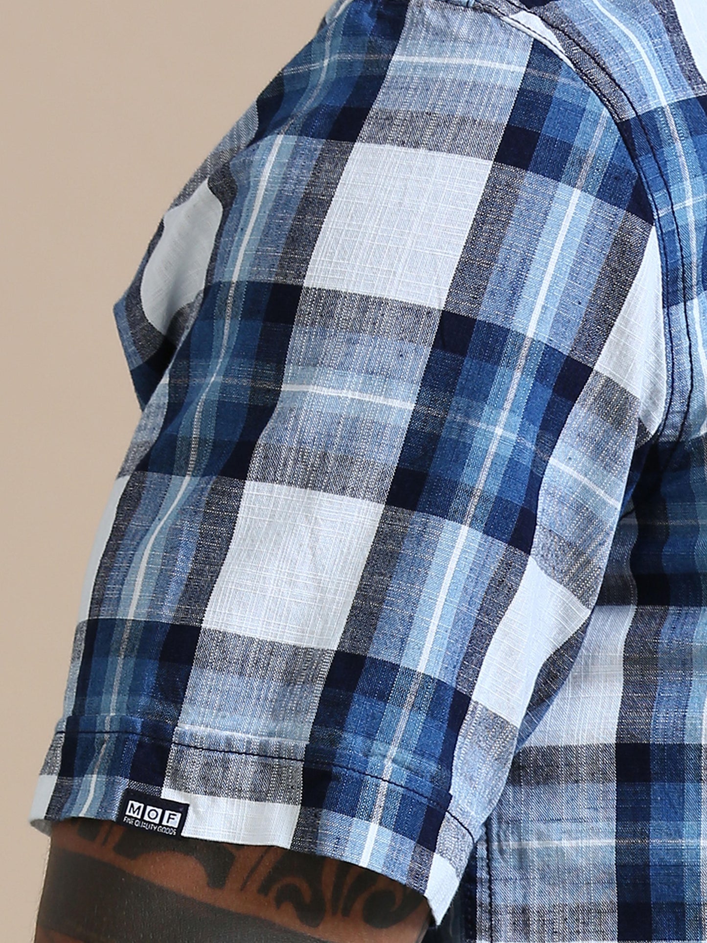 Cascade White And Blue Checks Shirt For Men 