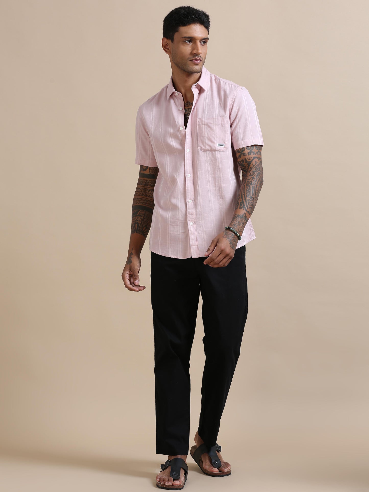 Stripelette Light Pink Stripe Shirt For Men 