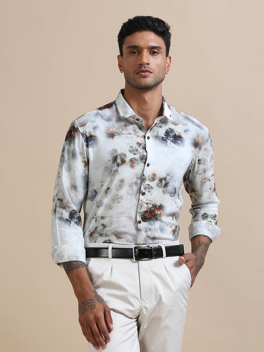 Allure Off-White Printed Shirt