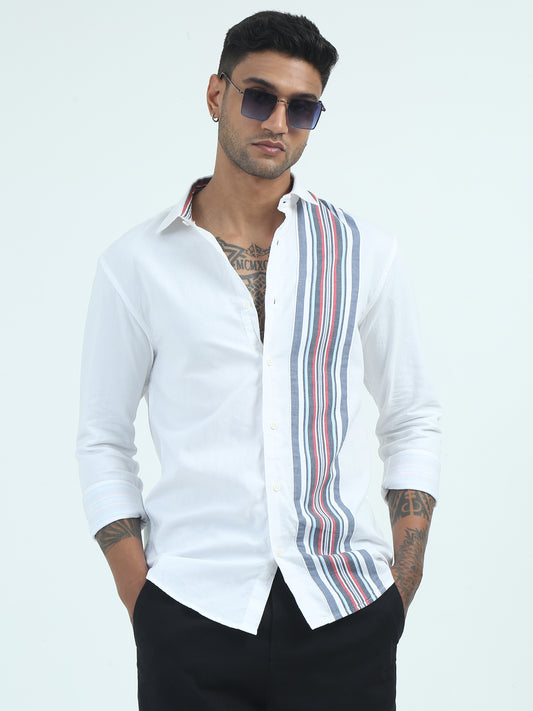 Blue Twill Penal Stripe shirt