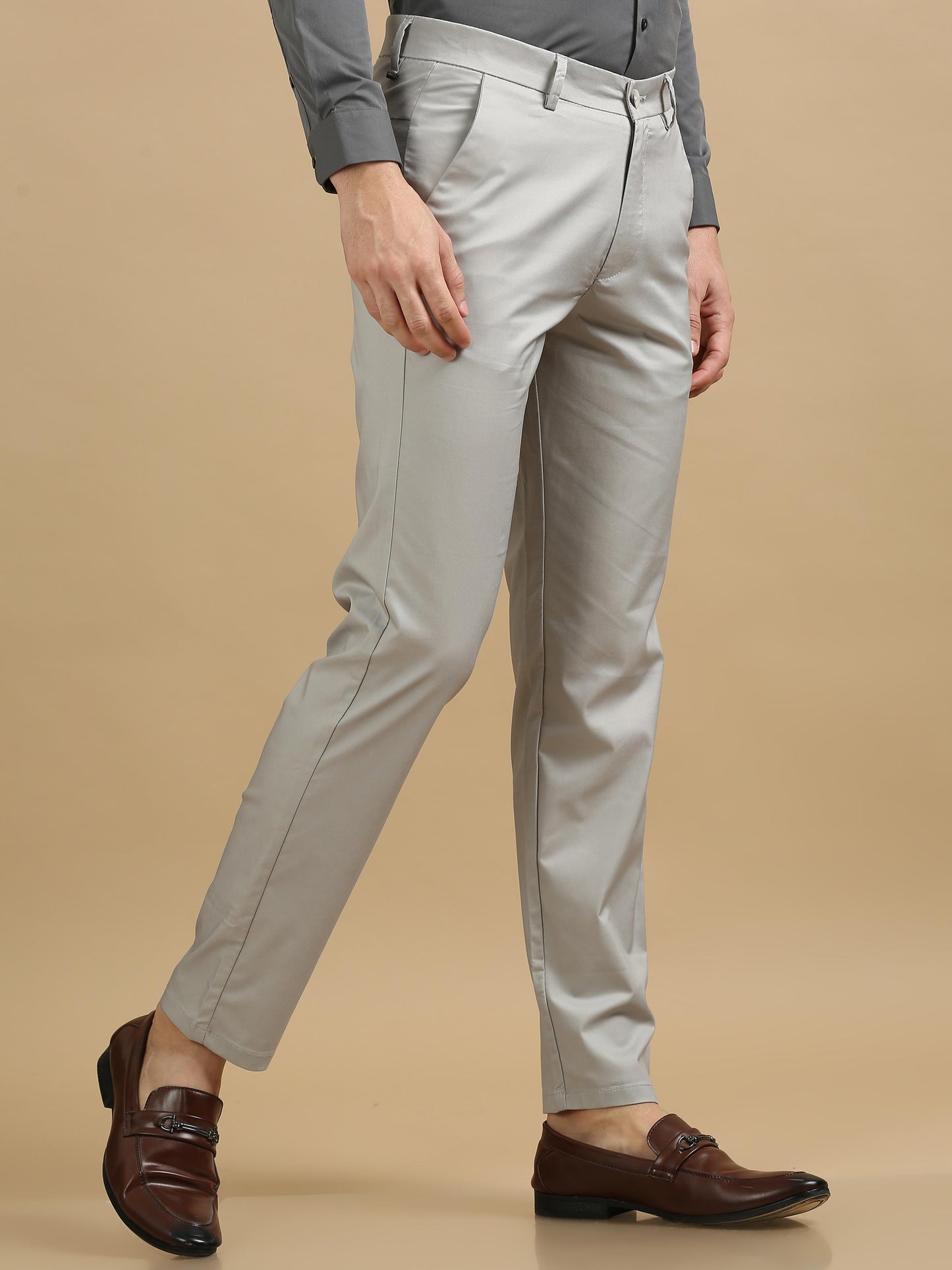 Lustre Light Khaki Stretchable Trouser