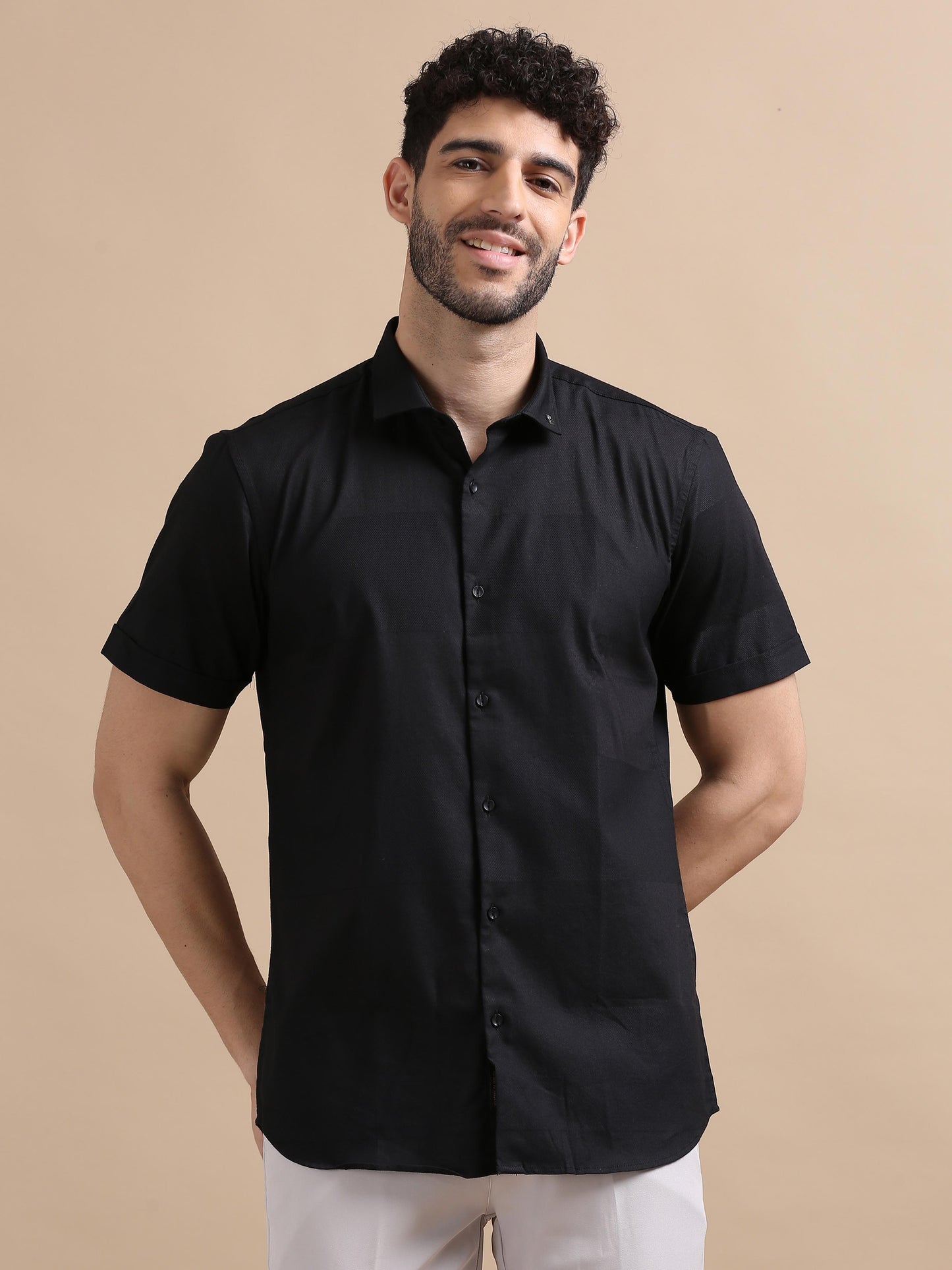 Duotone Black Solid Shirt