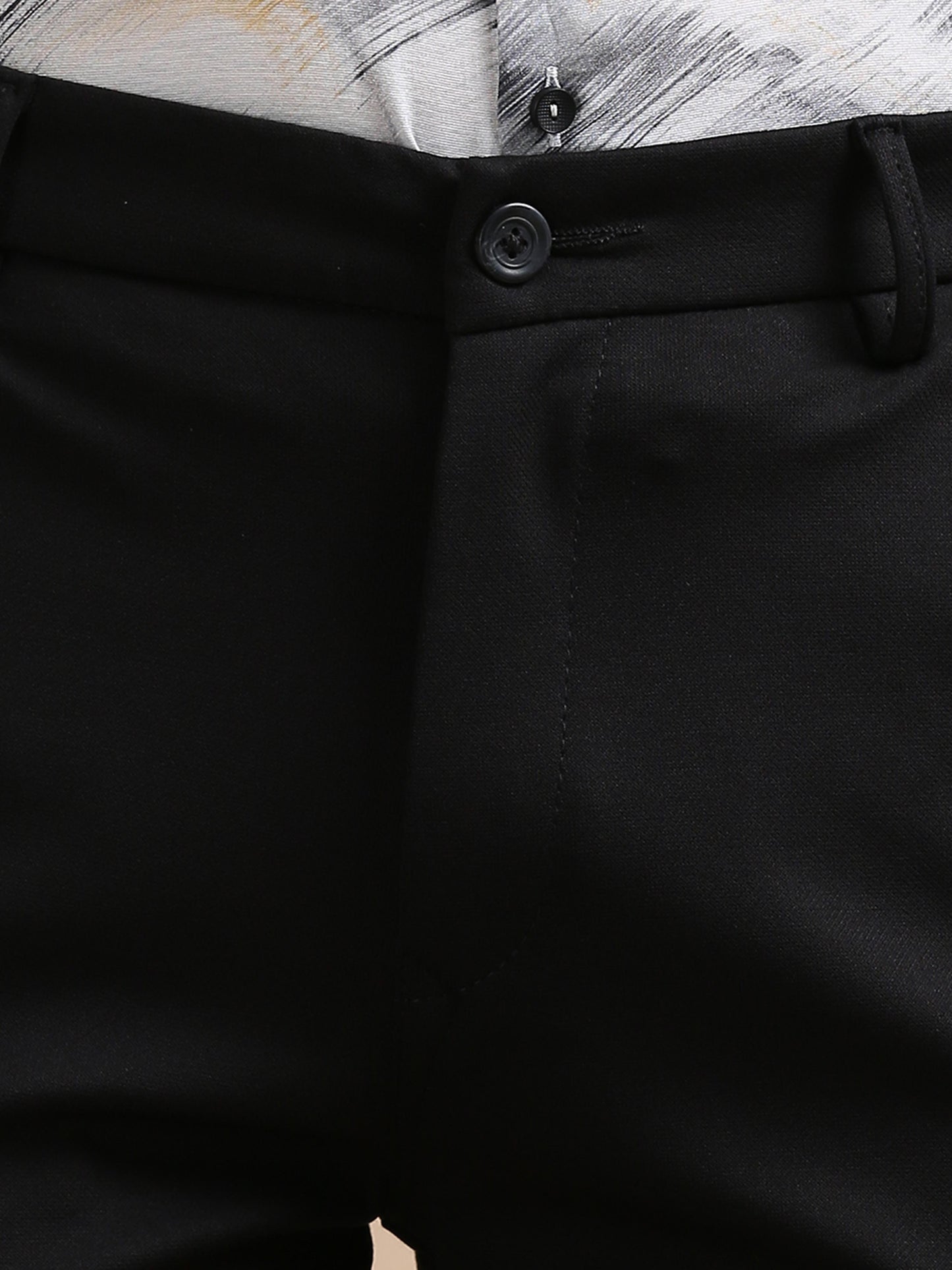 Flexure Pure Black 4 Way Stretchable Chinos For Men