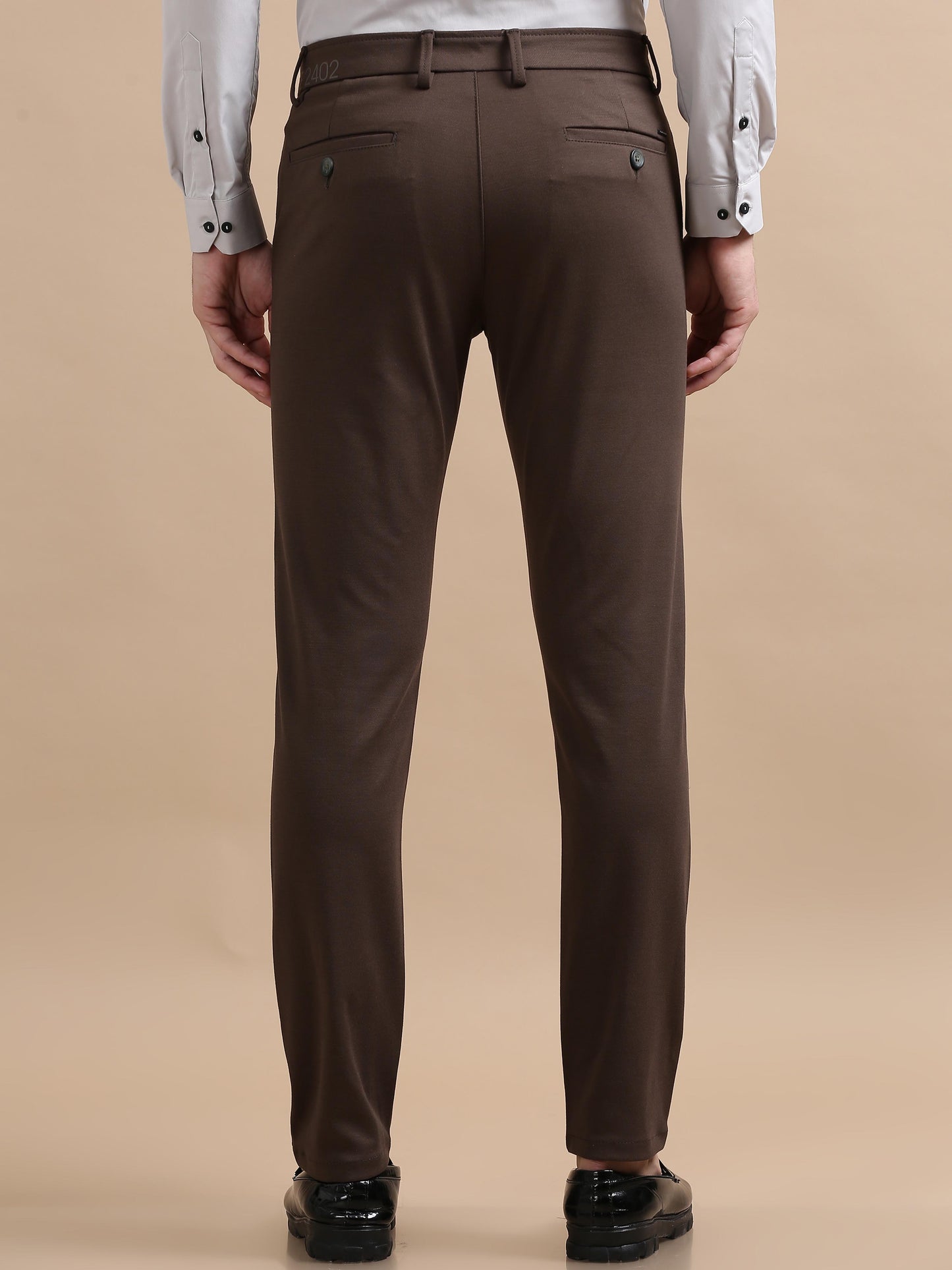 Light Weight Stretch Brown Chino Pants for Men