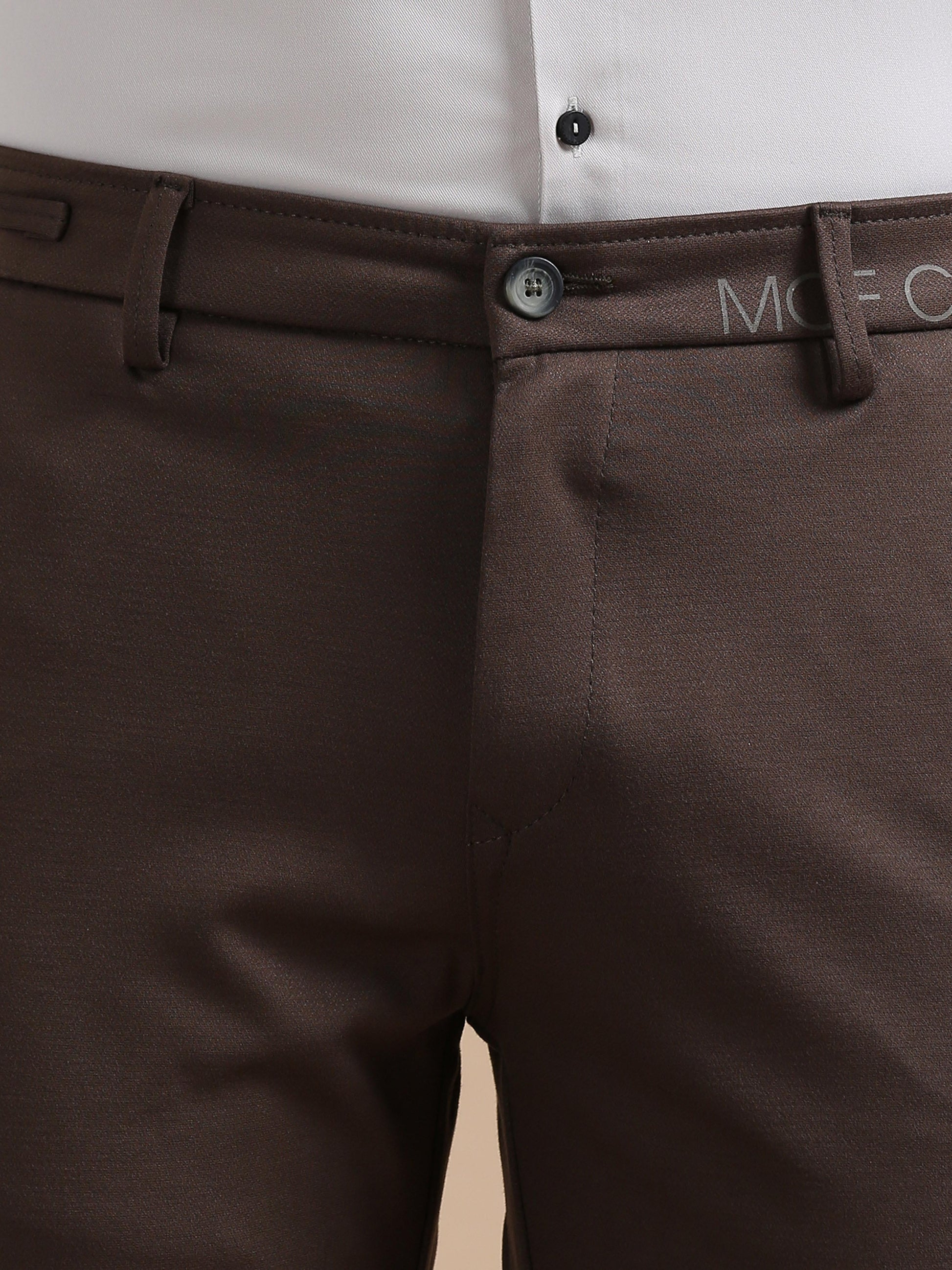 Light Weight Stretch Brown Chino Pants for Men