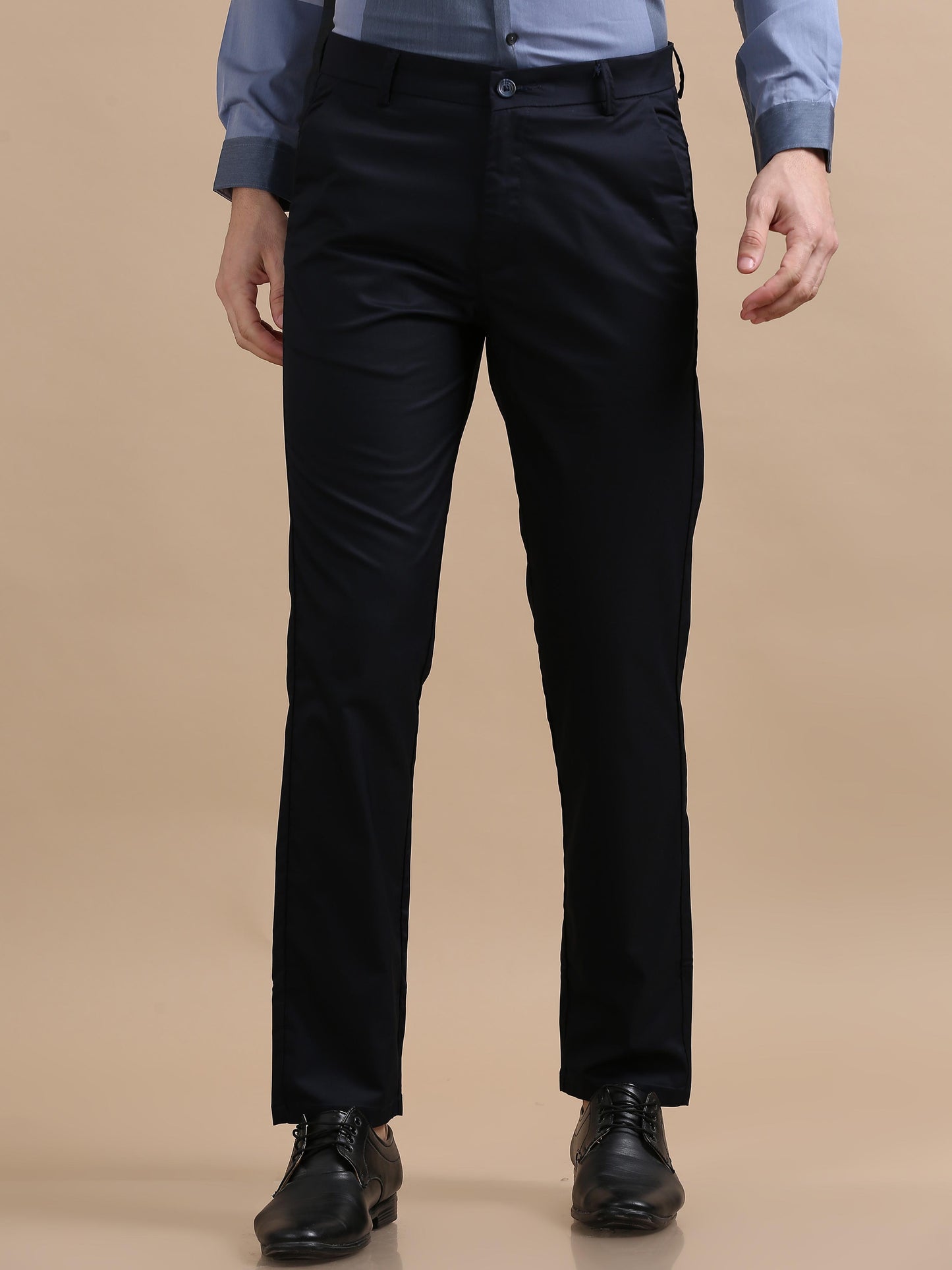 Jetsetter Navy Blue Shiny Finish Trouser