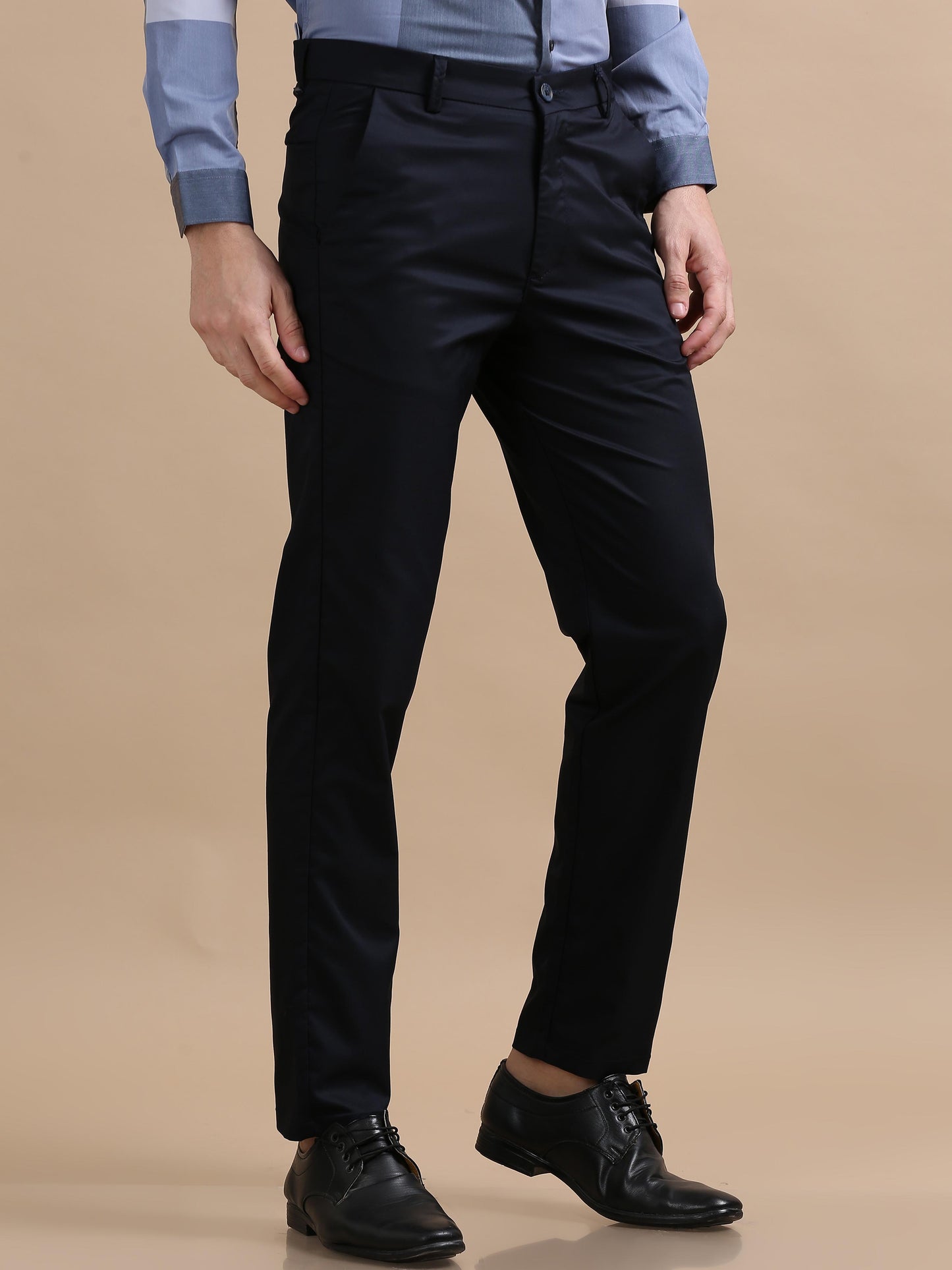 Jetsetter Navy Blue Shiny Finish Trouser