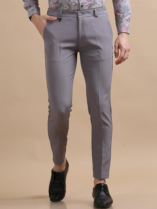 Featufle 4 Way Dark Grey Chinos For Men