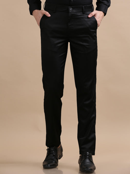 Lustre Dark Black Stretchable Trouser