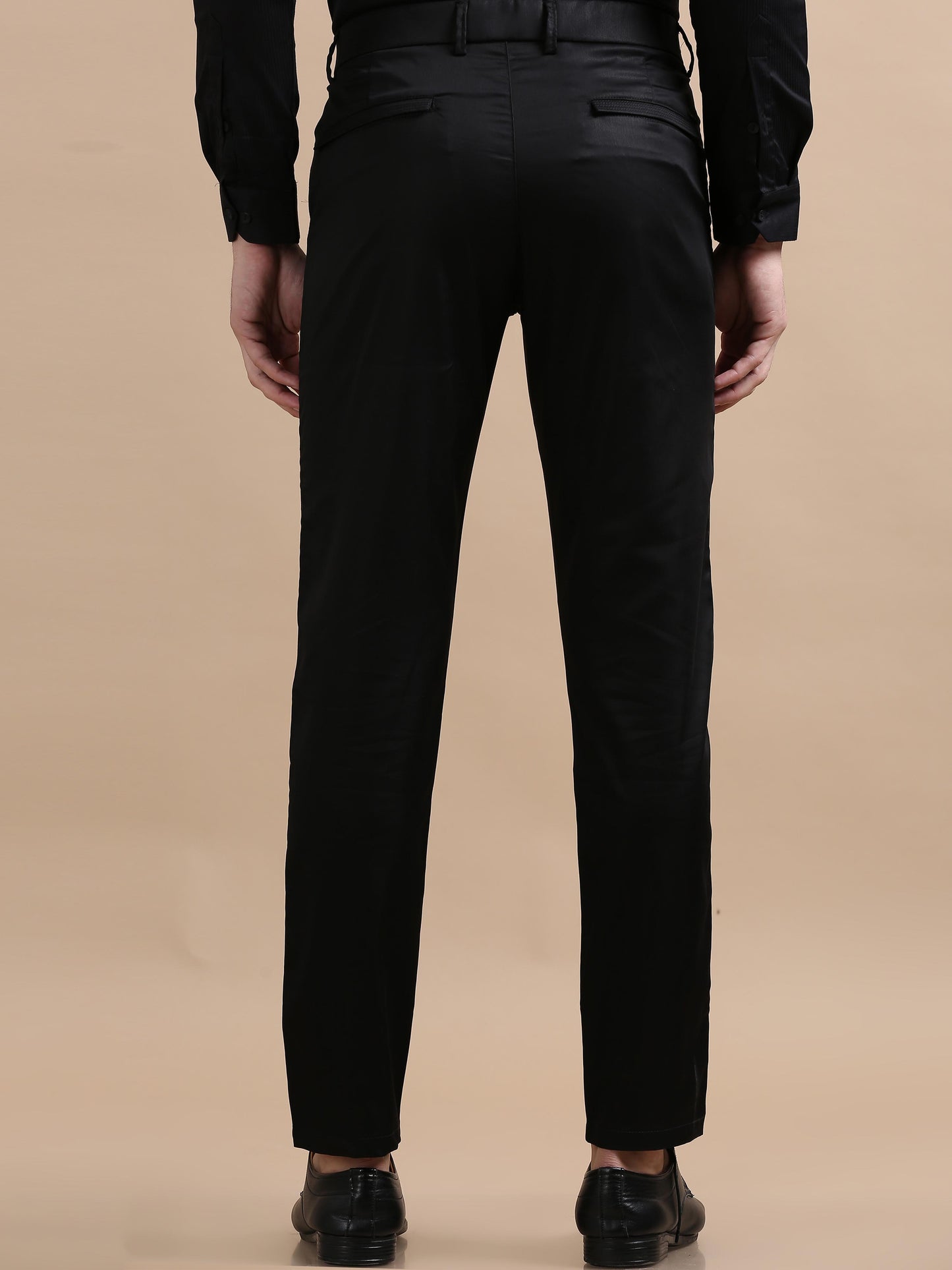 Lustre Dark Black Stretchable Trouser