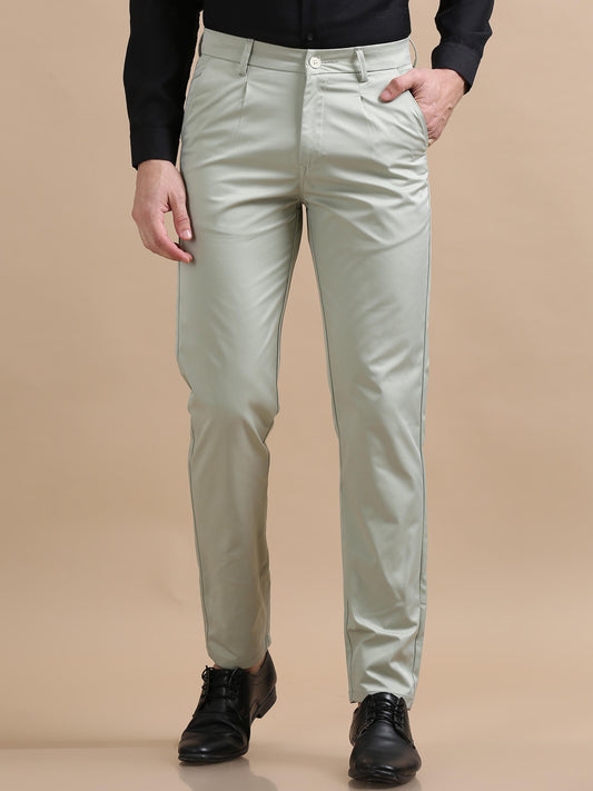 Tuck Fit Pista Green Trouser For Men