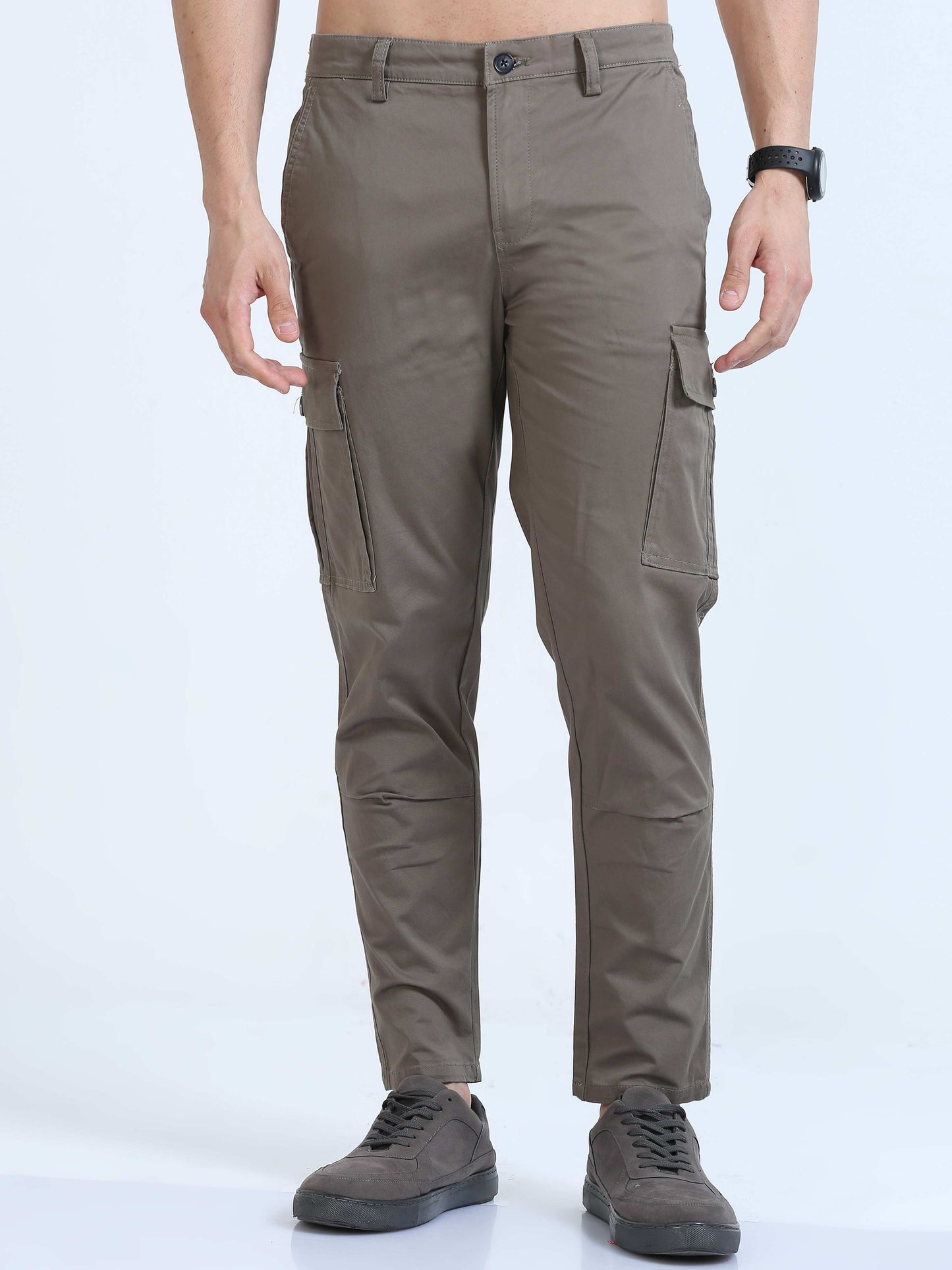 Brown Slim Fit Cargo Pant